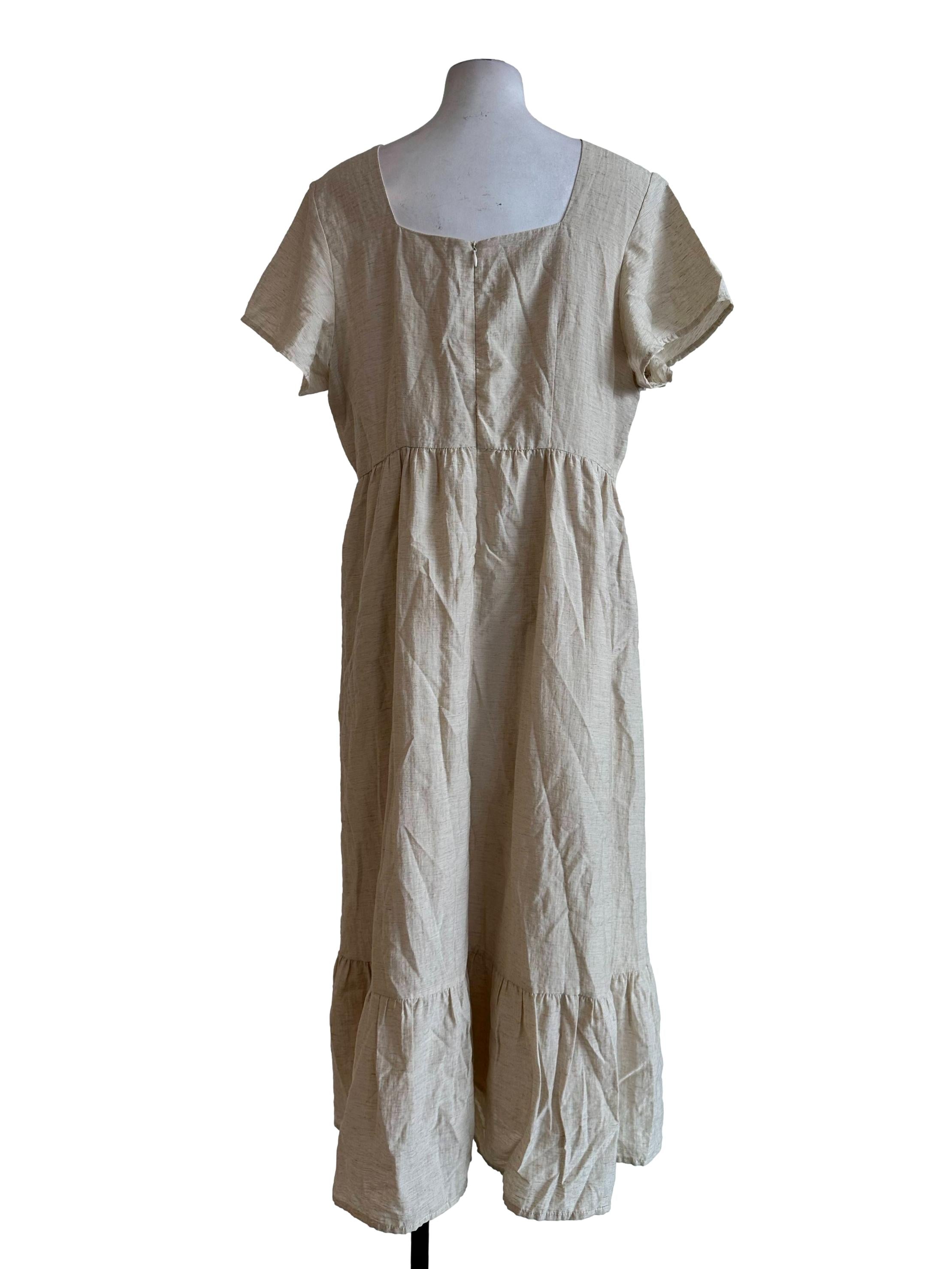 Sugar Cookie Beige Square Neck Dress