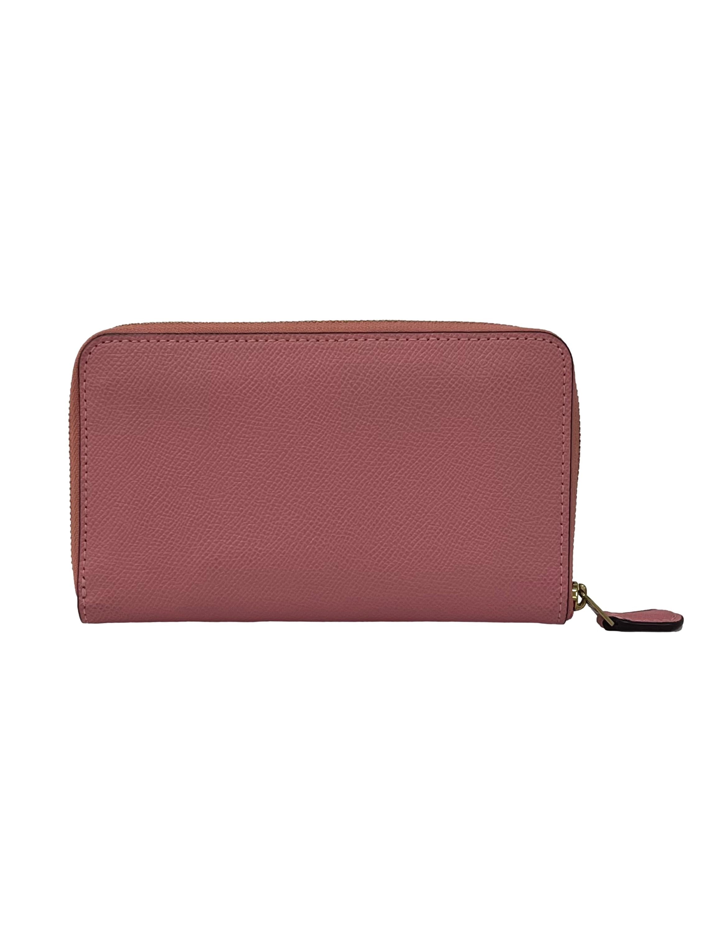 Pink Essential Slim Accordion Zip Wallet