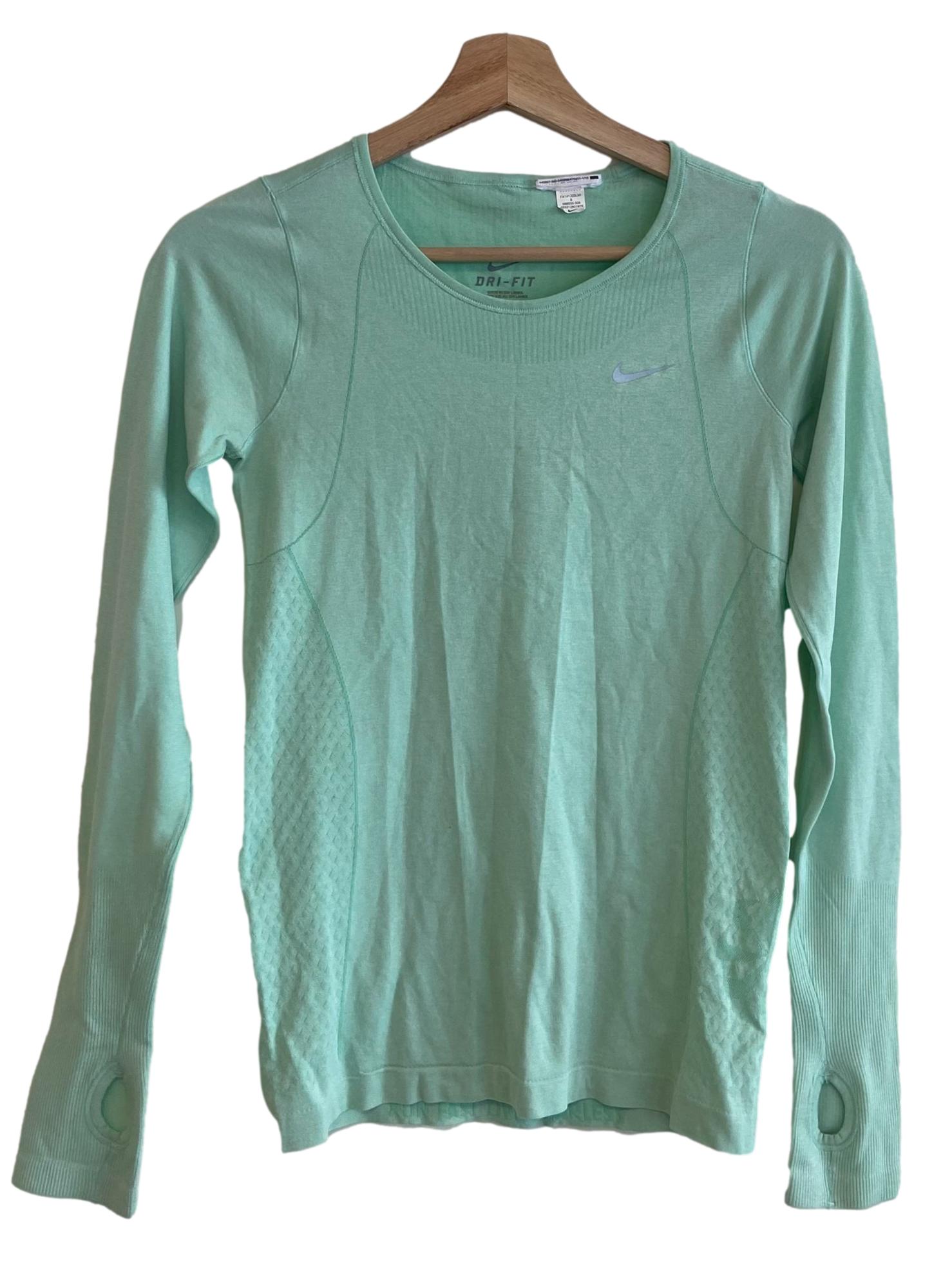 Mint Green Seamless Long-Sleeve Athletic Top