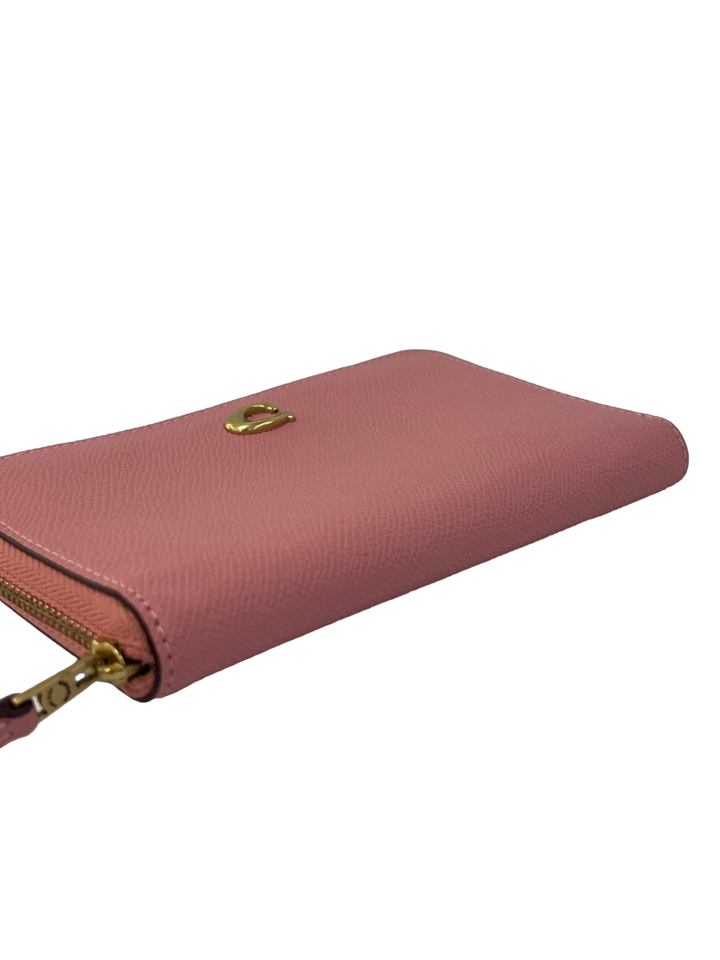 Pink Essential Slim Accordion Zip Wallet