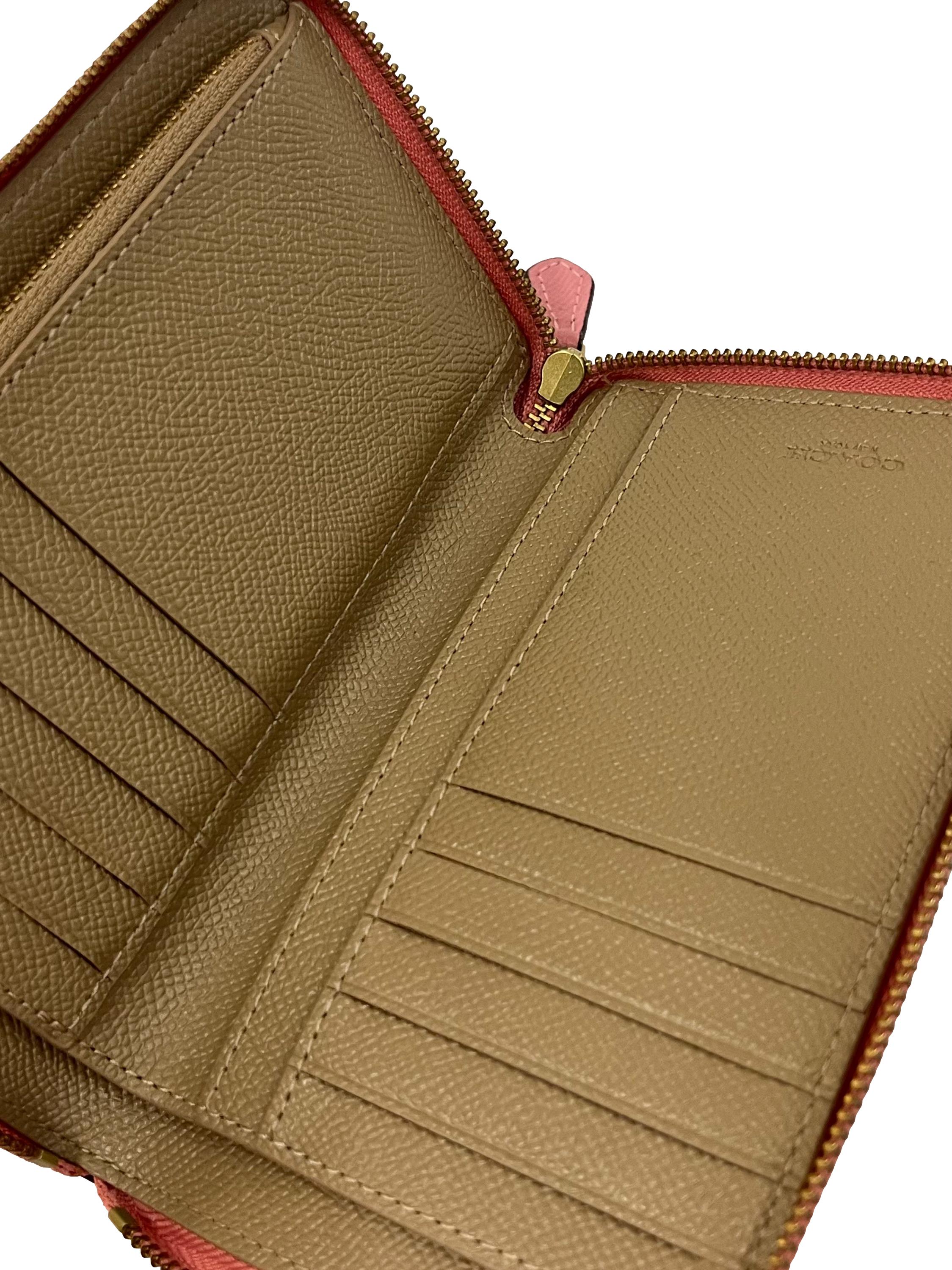 Pink Essential Slim Accordion Zip Wallet
