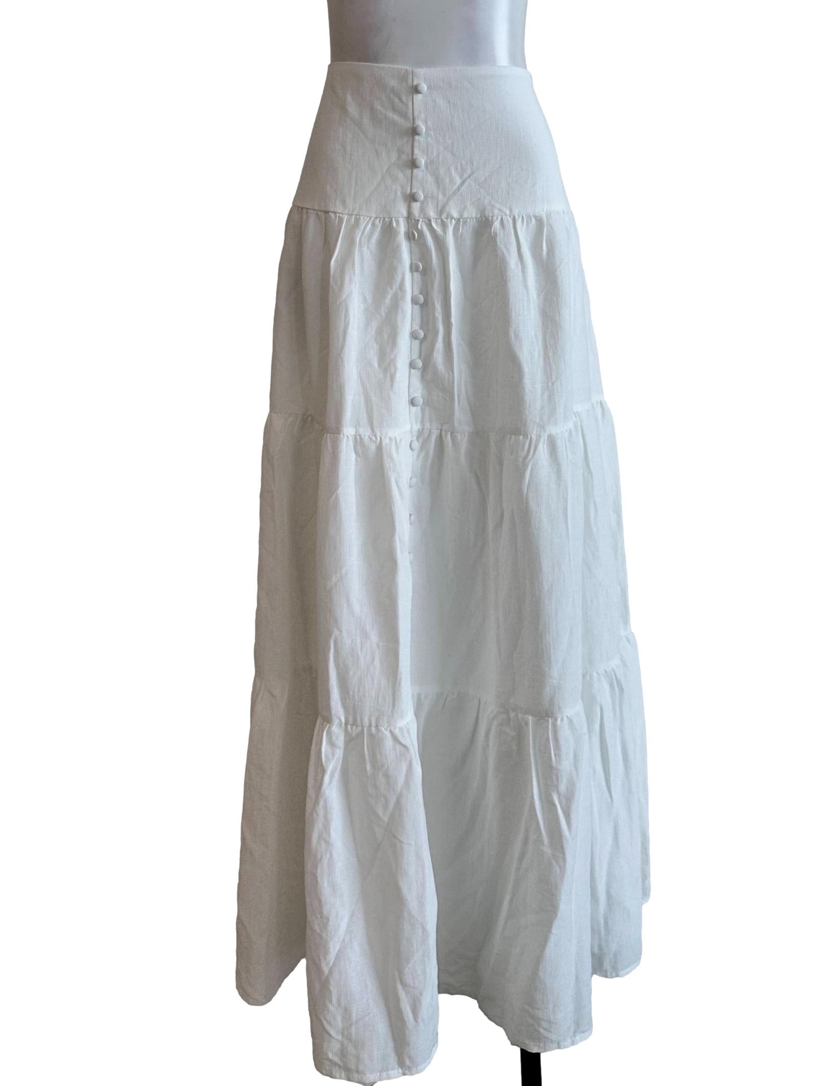 Daisy White Tiered Skirt