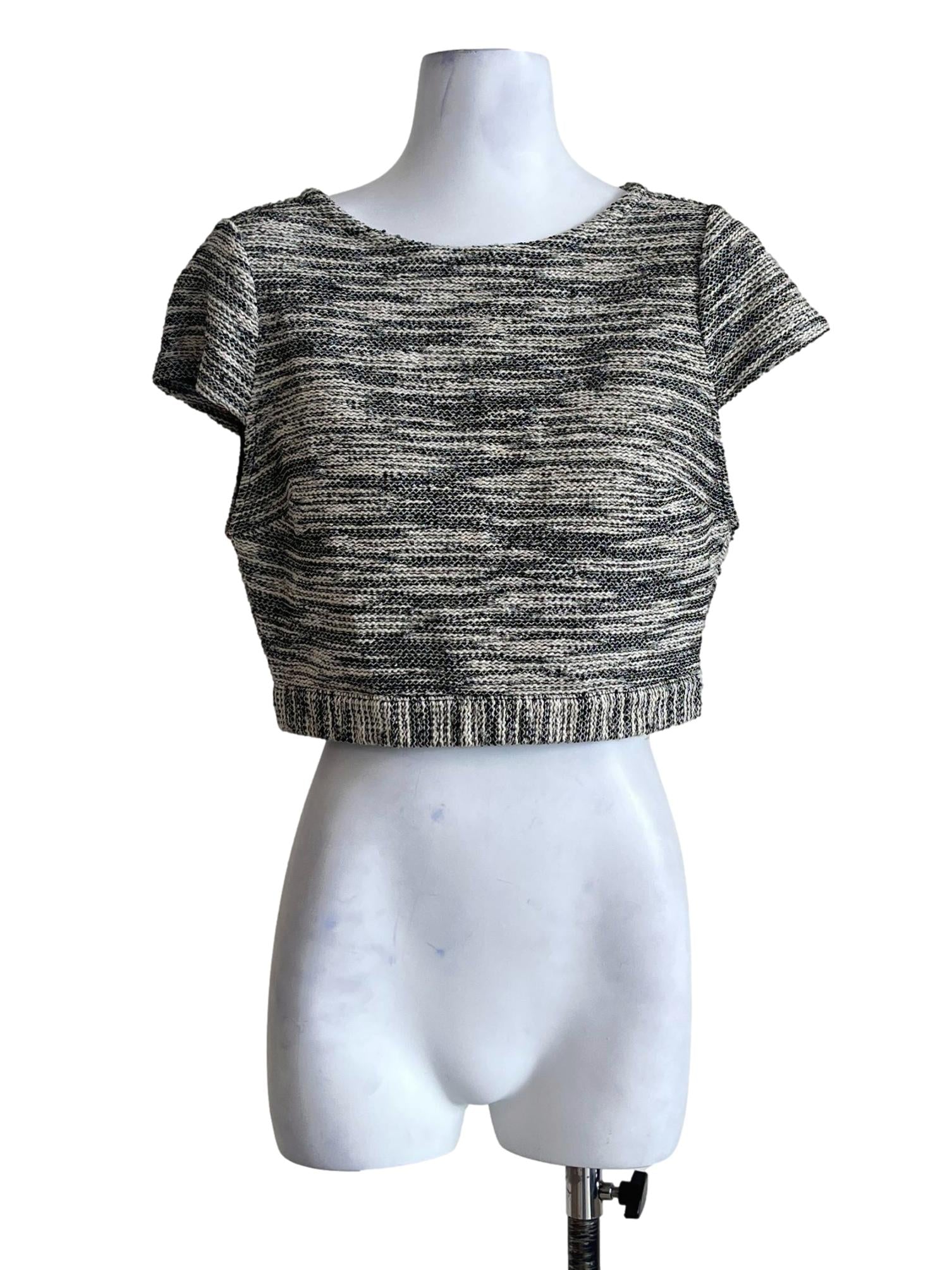 Dove Grey Halter Short Sleeve Cropped Top