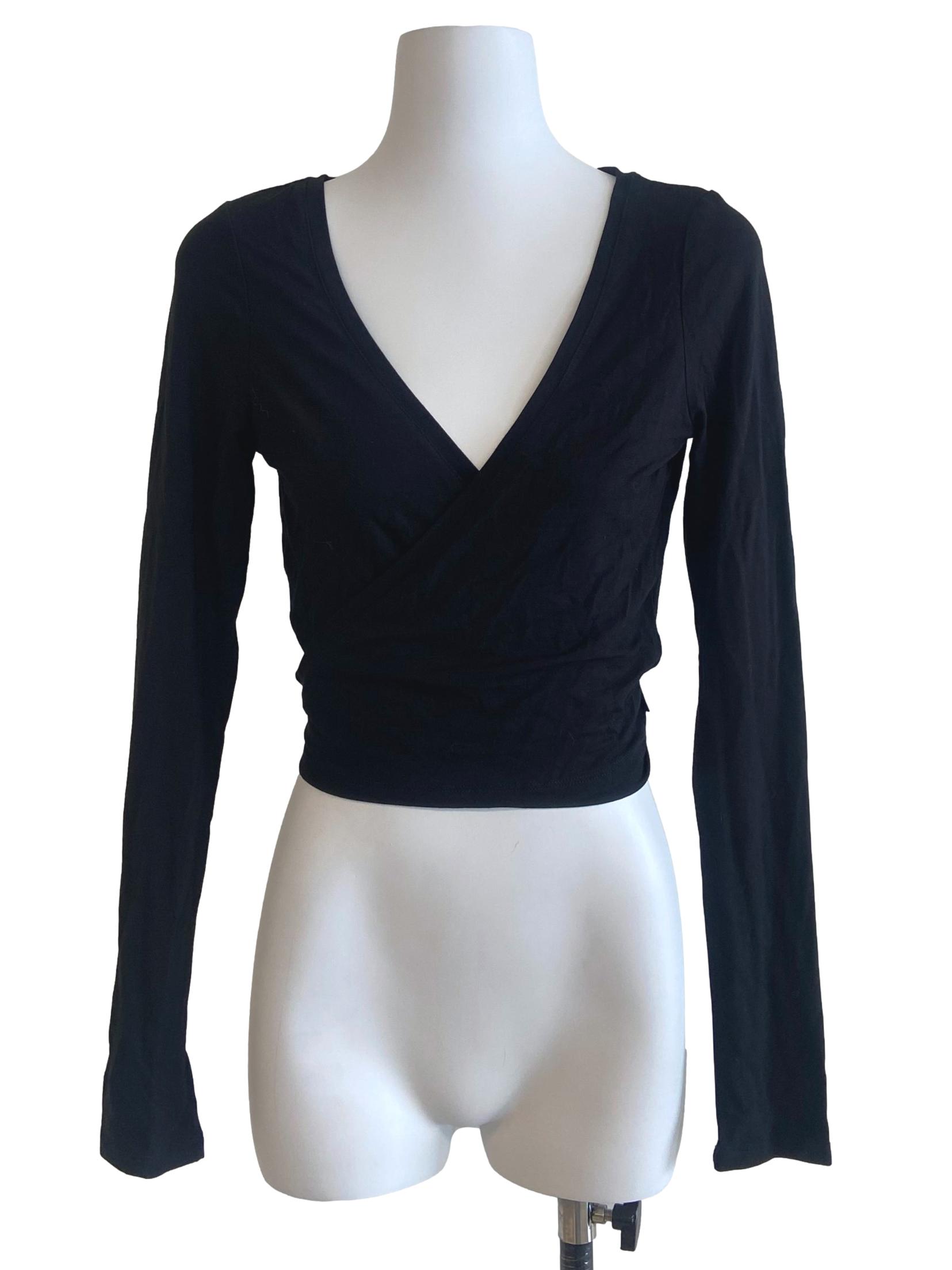 Black Ballet Wrap Top