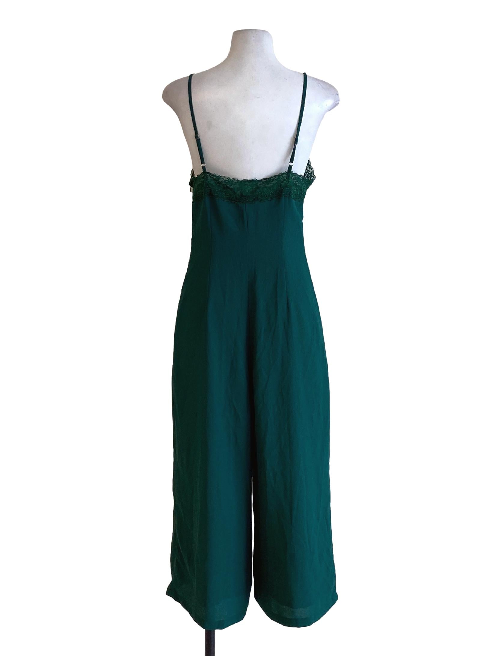 Emerald Green Lace Detail Sweetheart Sheath Jumpsuit