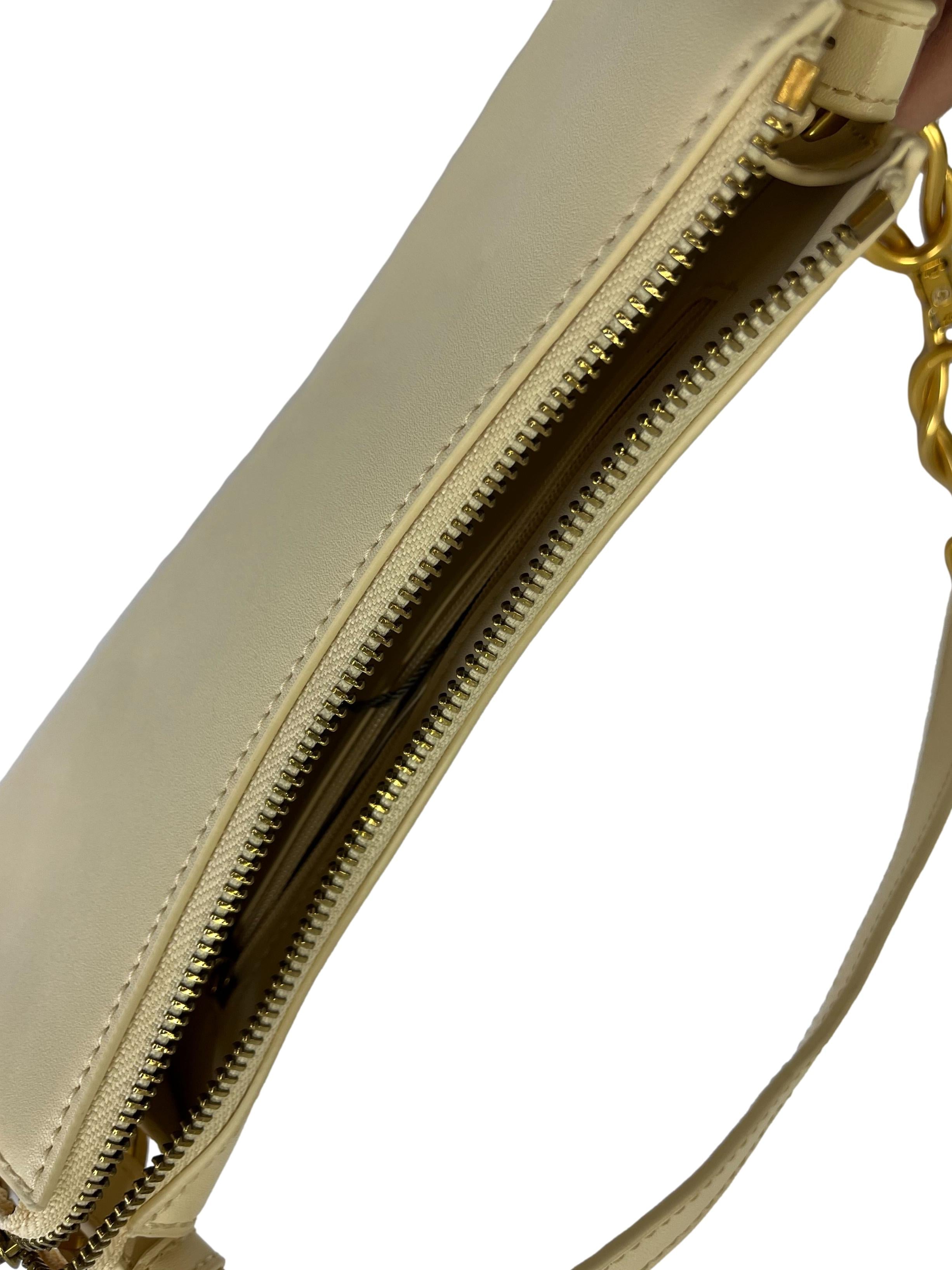 Chalk Metallic Accent Strap Trapeze Bag