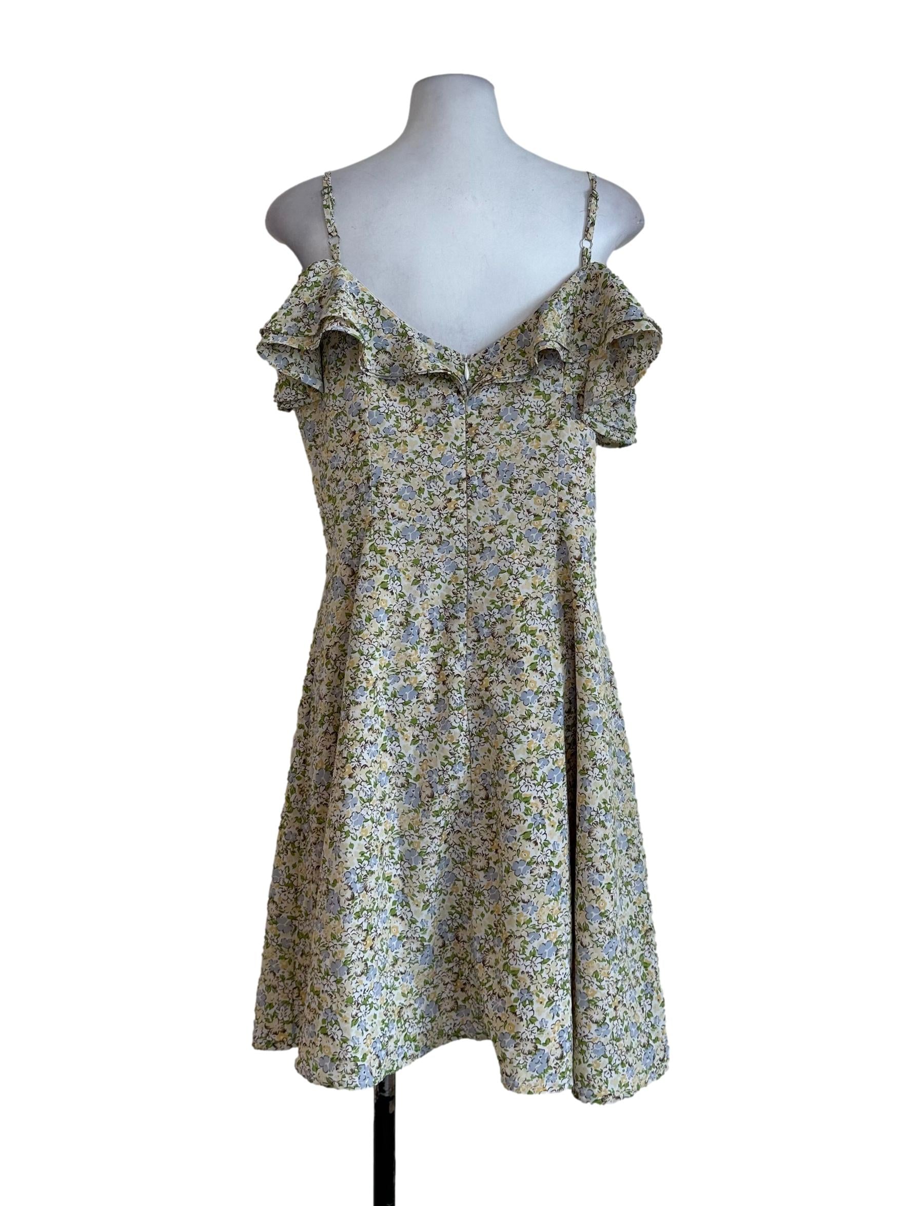 Green Flower Pattern Dress