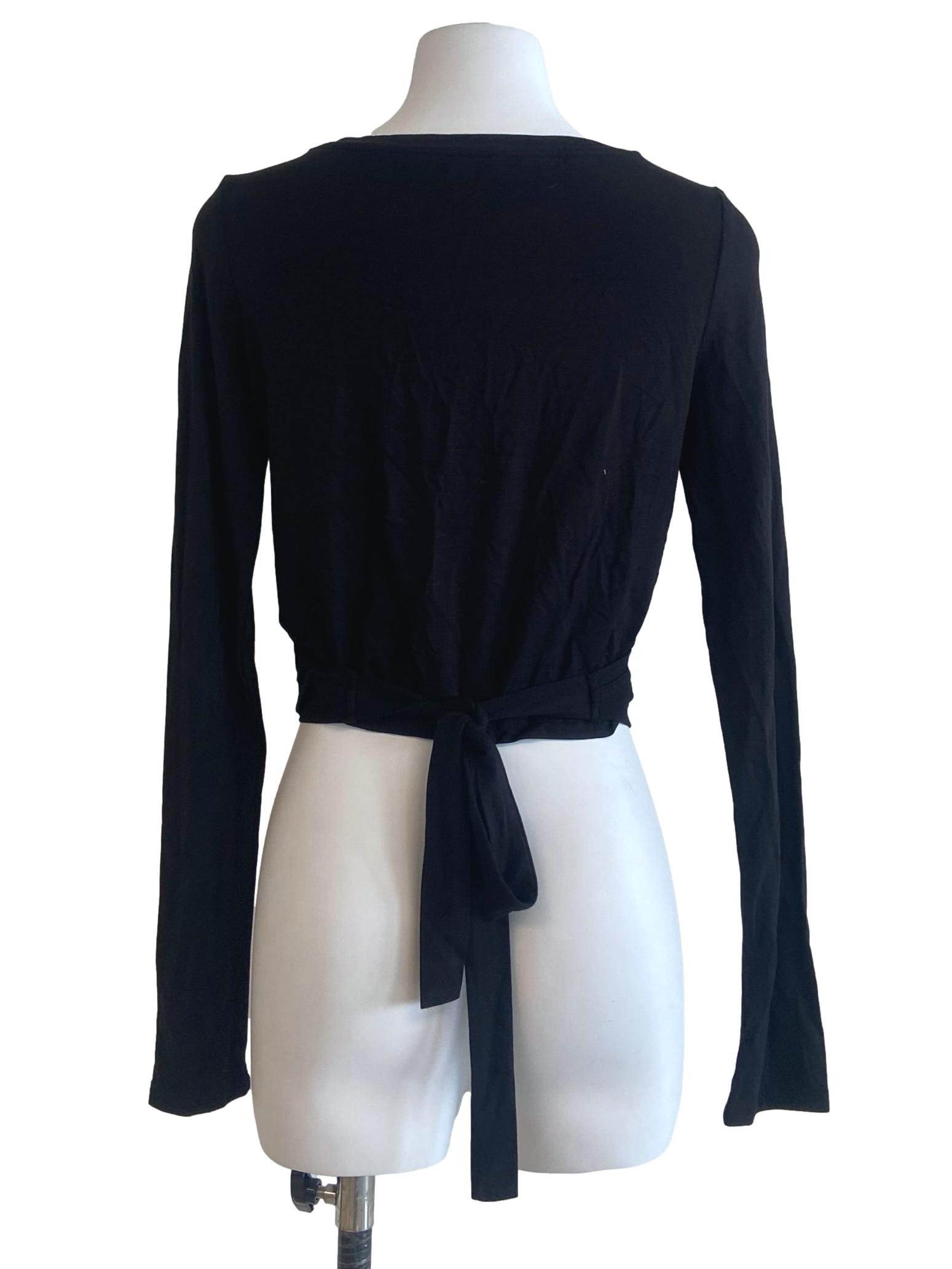 Black Ballet Wrap Top