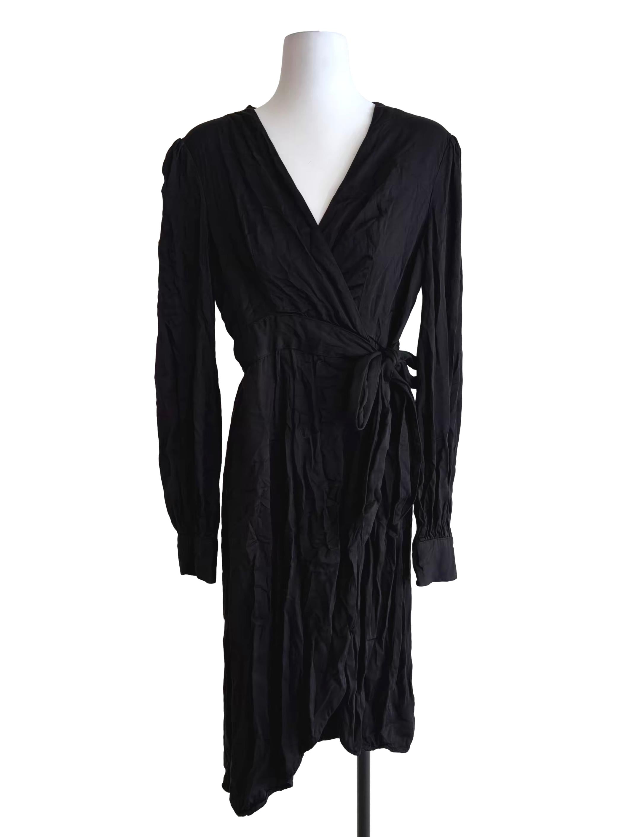Rich Black Wrap Dress