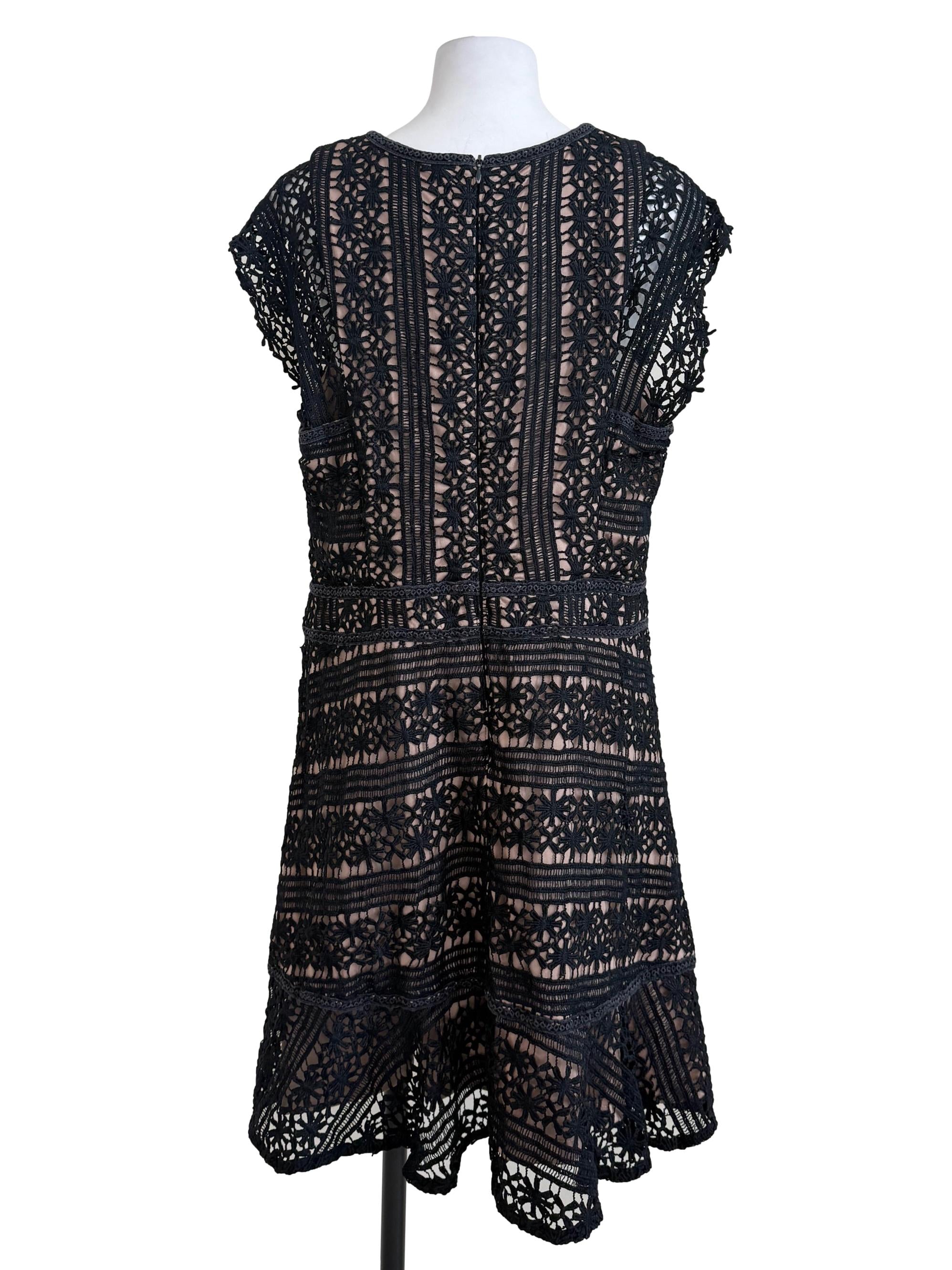 Blue Black Drop Waist Dress
