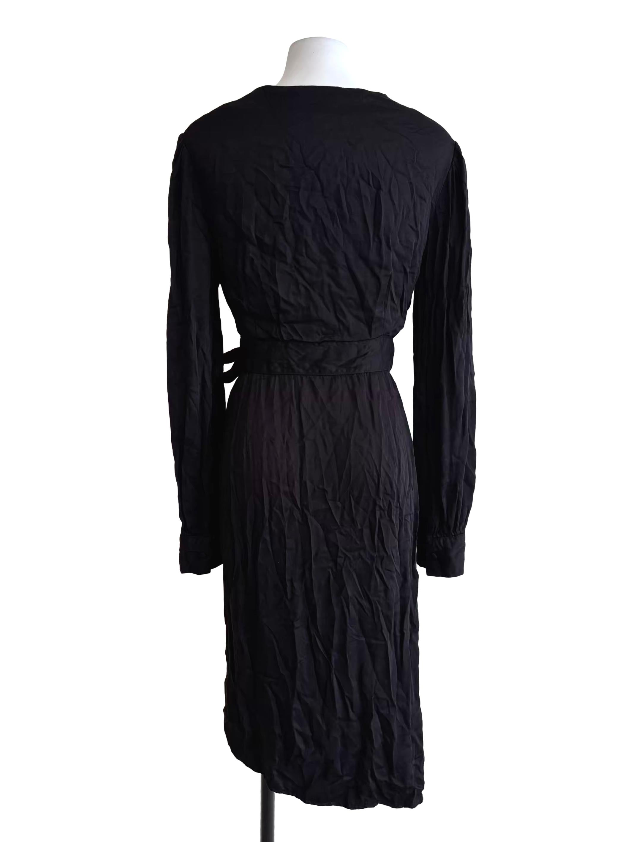 Rich Black Wrap Dress