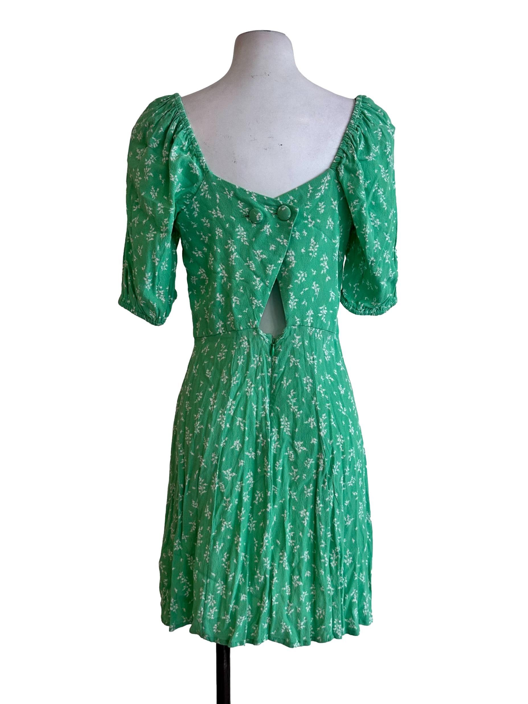 Fern Green Floral Printed Dress