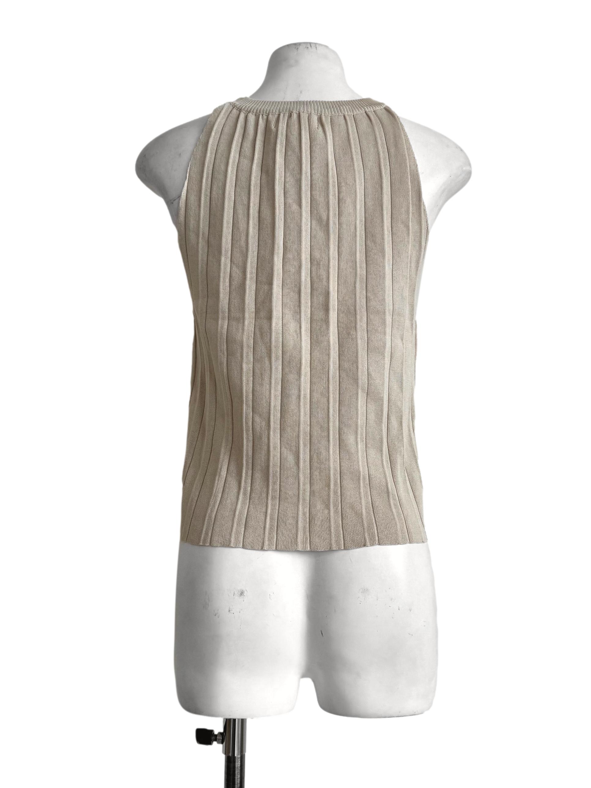 Sand Beige High Neck Top