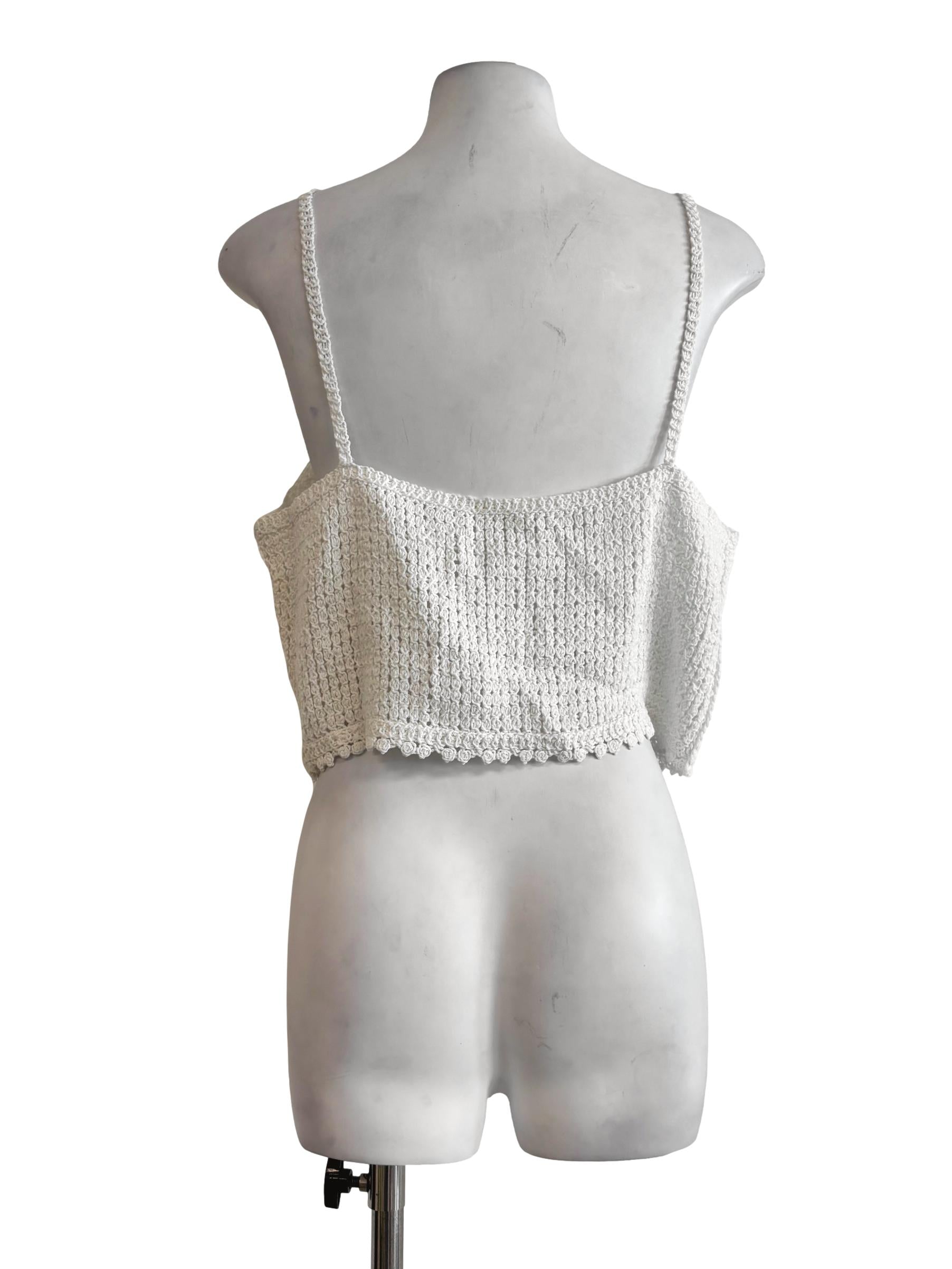 Ivory White Crop Knit Top
