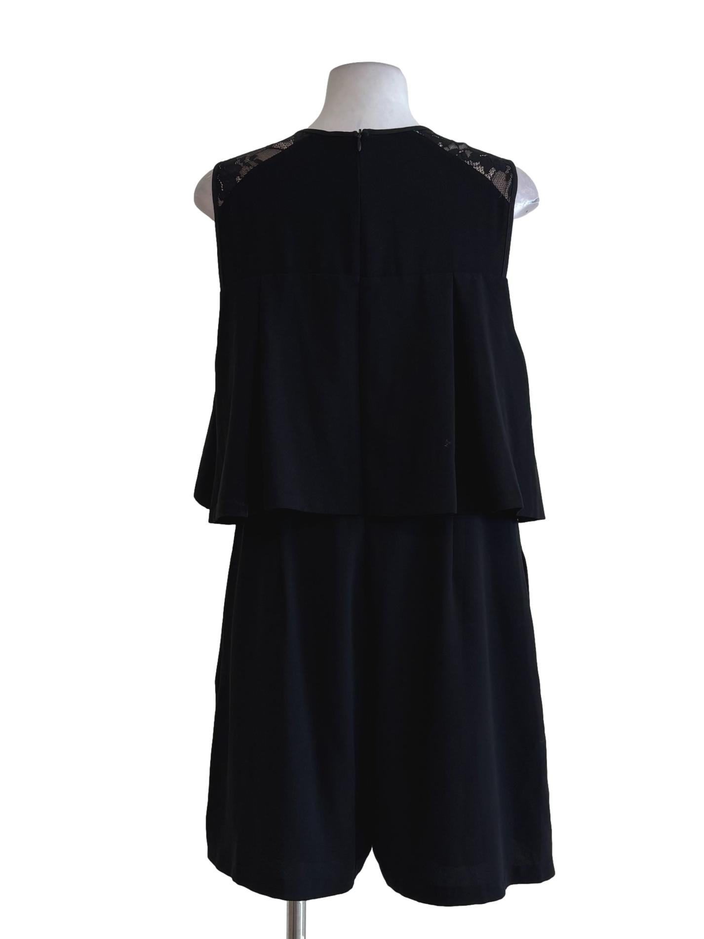 Night Black Sleeveless Rompers