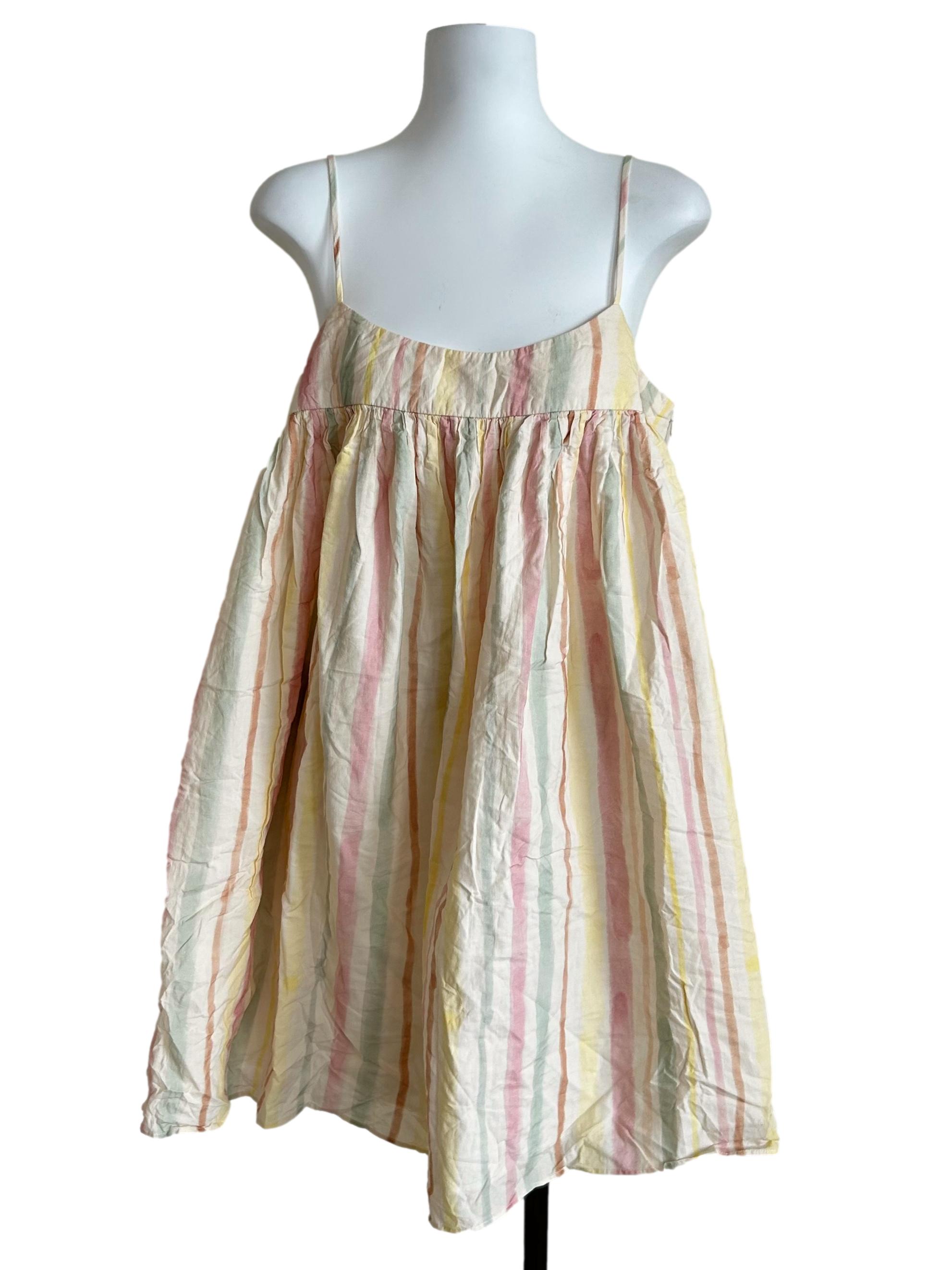 Pastel Watercolor Striped Cami Mini Dress