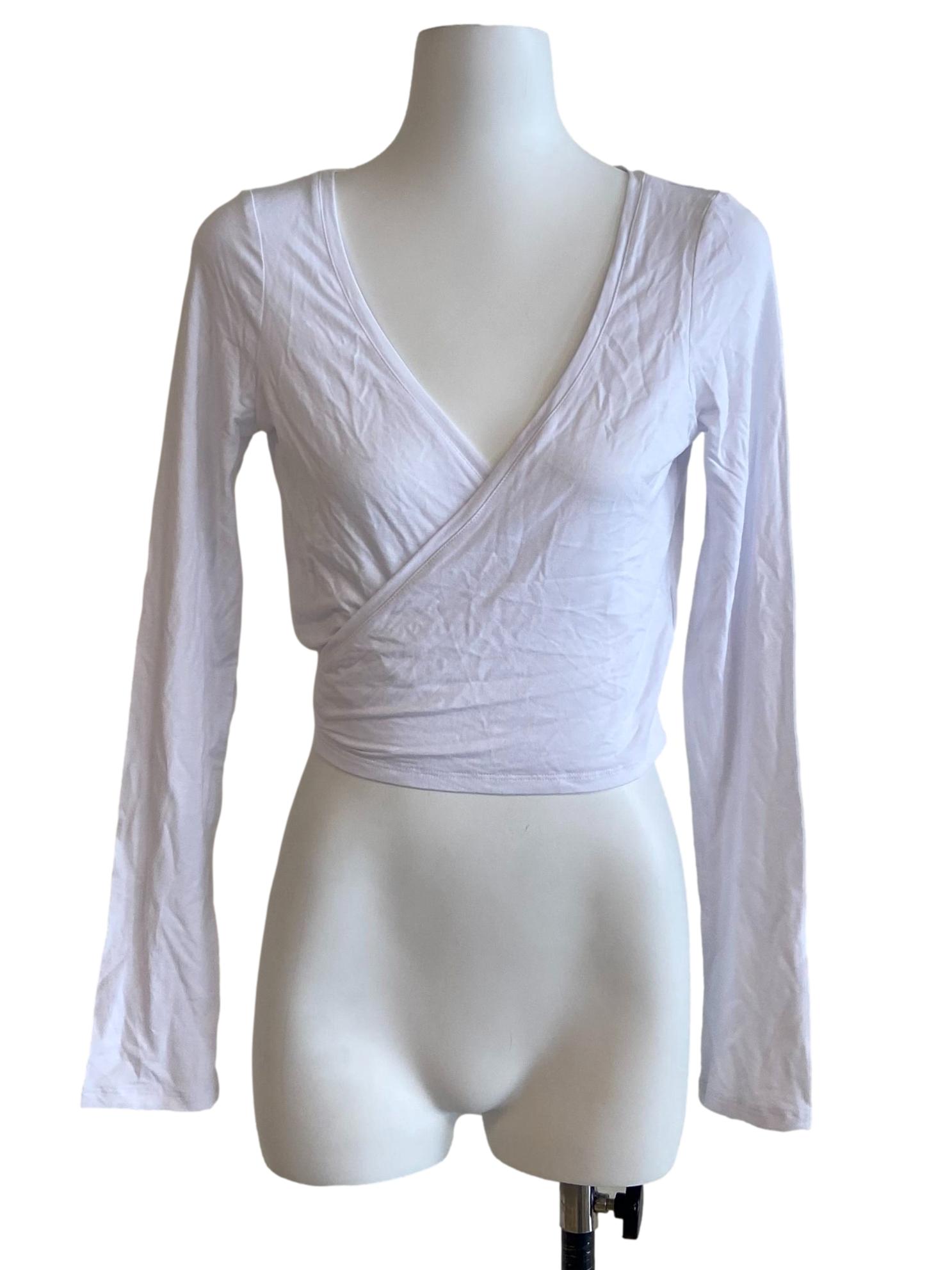 White Ballet Wrap Top