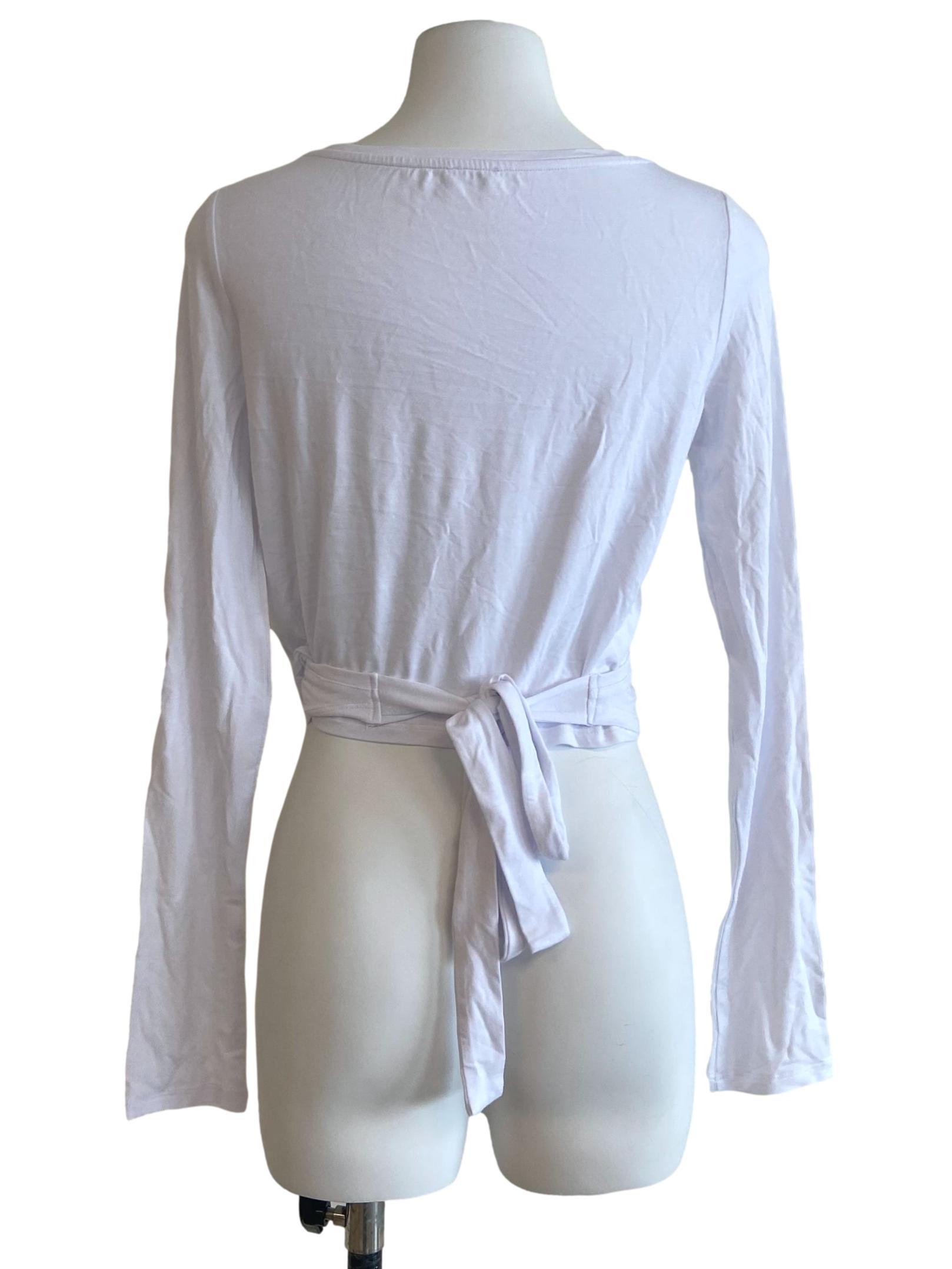 White Ballet Wrap Top