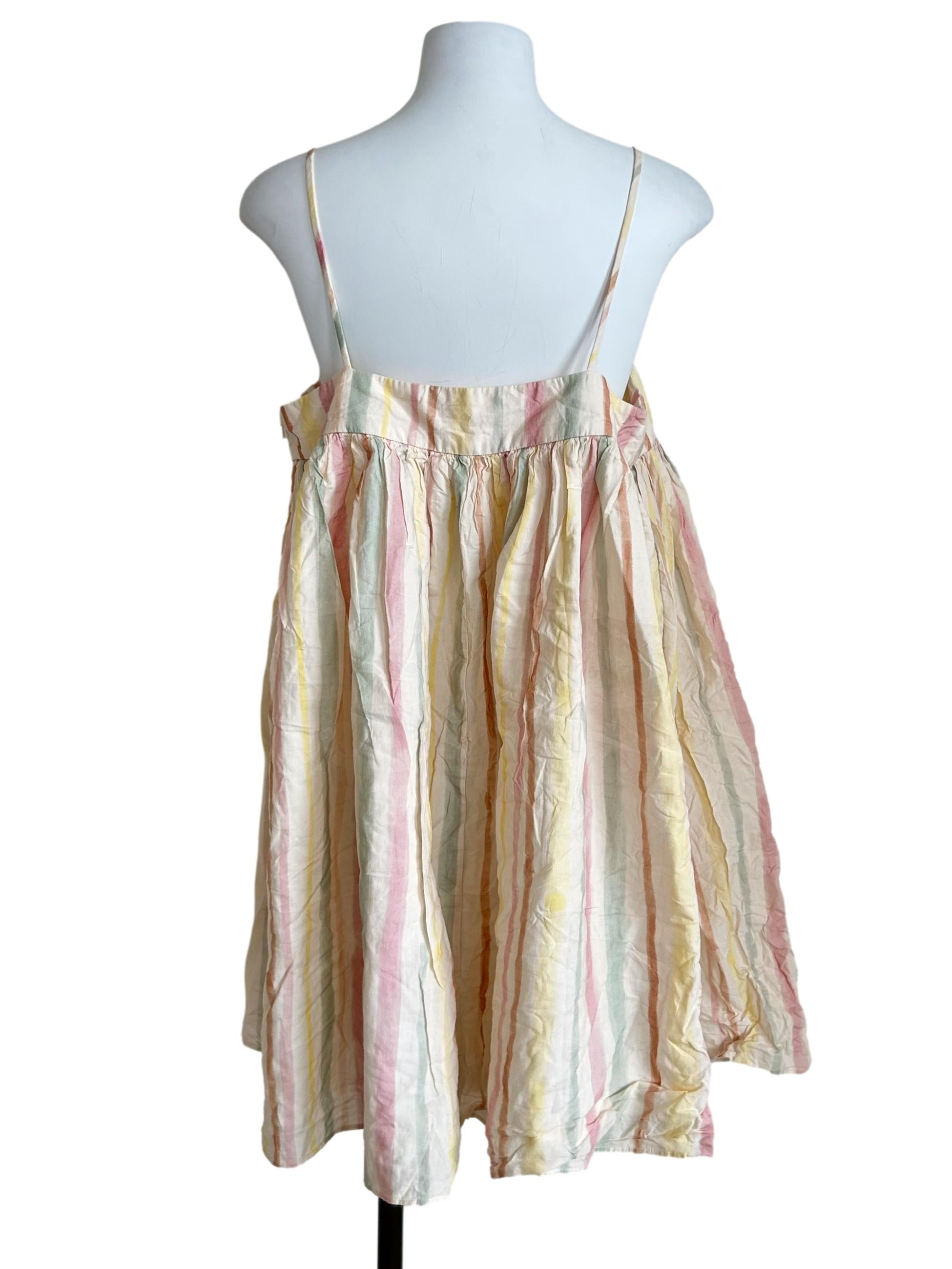 Pastel Watercolor Striped Cami Mini Dress