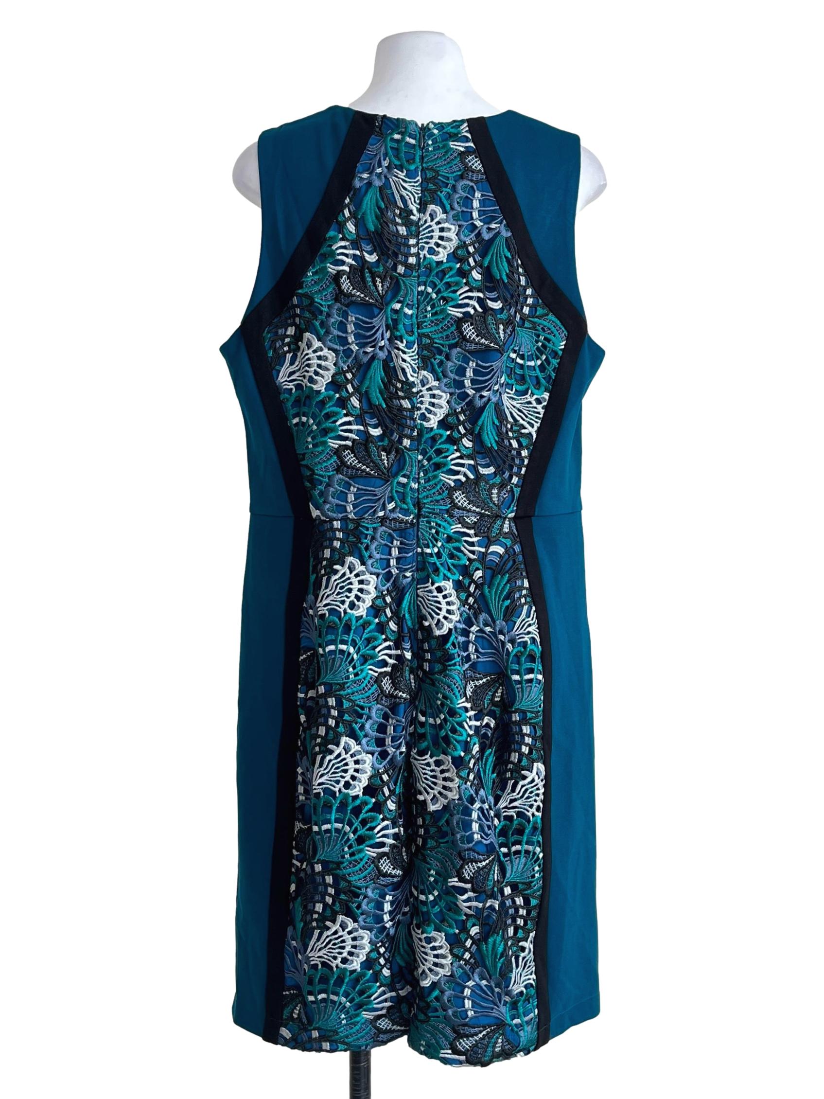 Teal Blue Halter A-Line Lace Dress