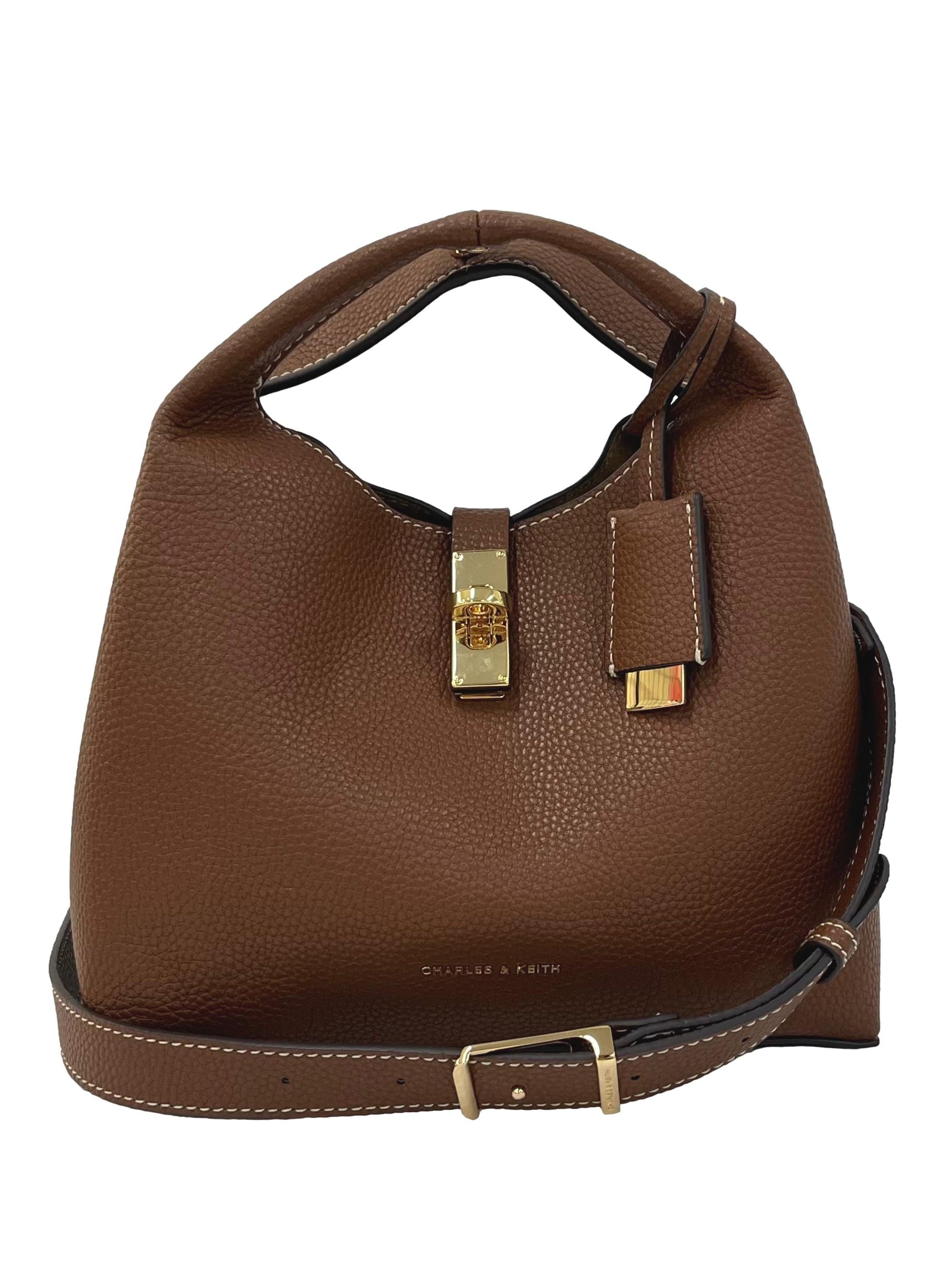 Chocolate Chance Turn-Lock Bucket Bag