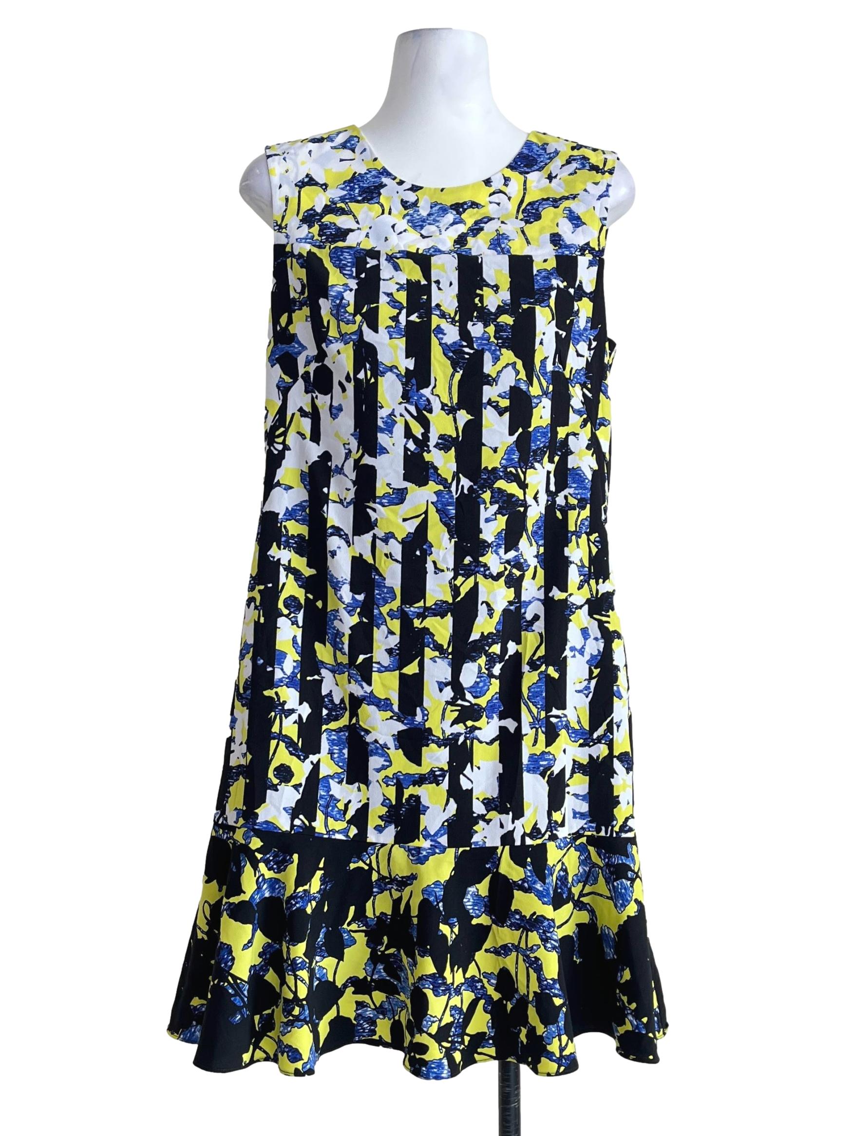 Butter Yellow Black Stripe Dropwaist Dress