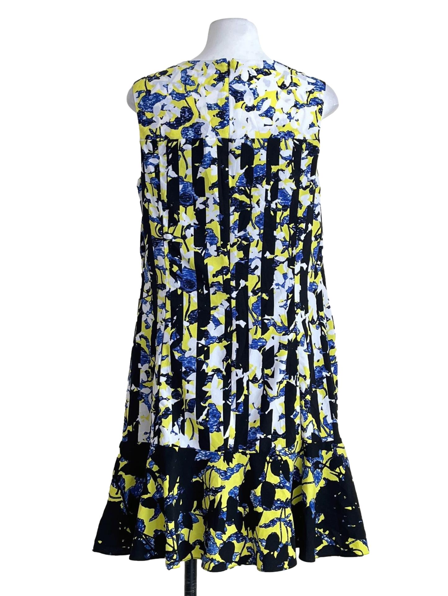 Butter Yellow Black Stripe Dropwaist Dress