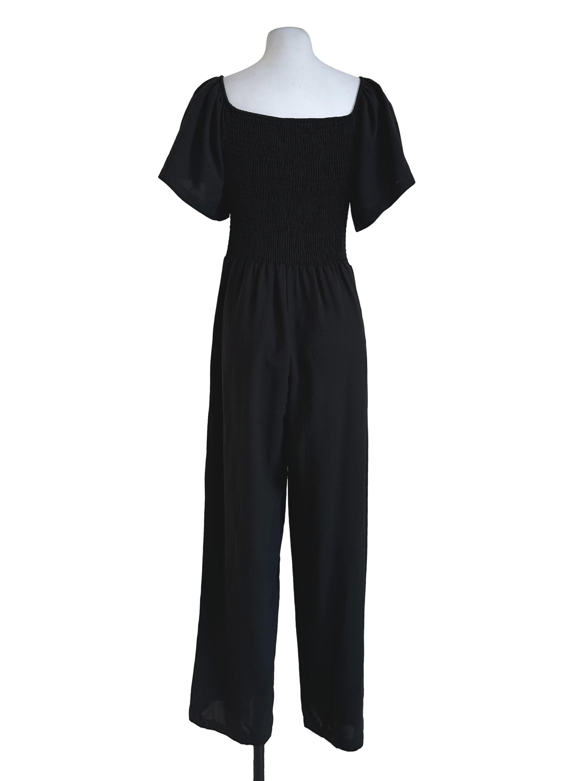 Black Plain Jumpsuits