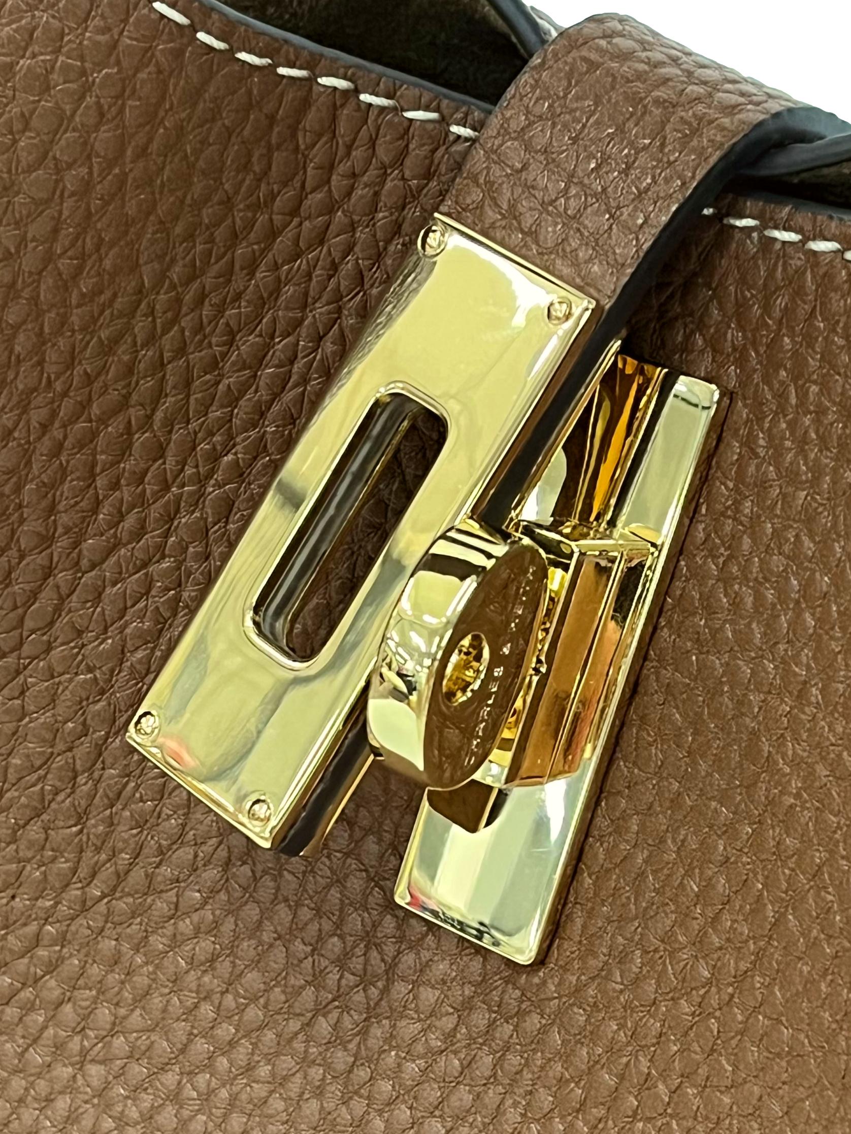 Chocolate Chance Turn-Lock Bucket Bag