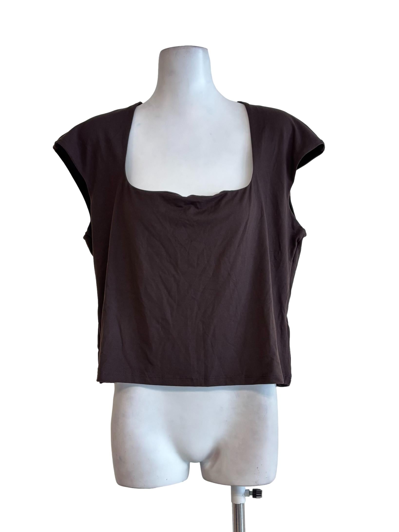 Dark Chocolate Square Neck Top