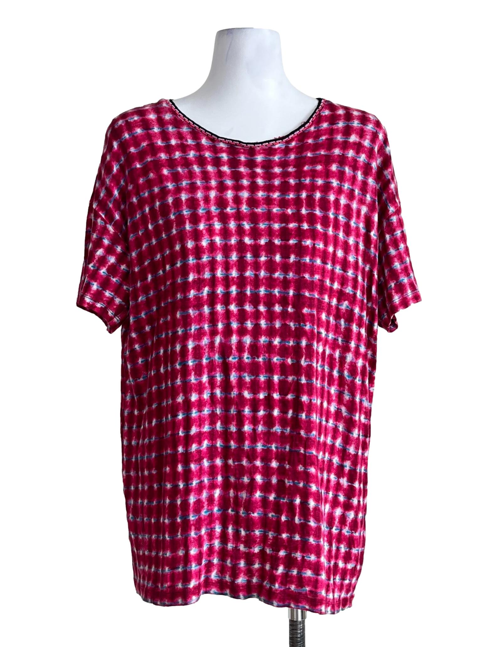 Magenta Pink Halter Short Sleeve Top