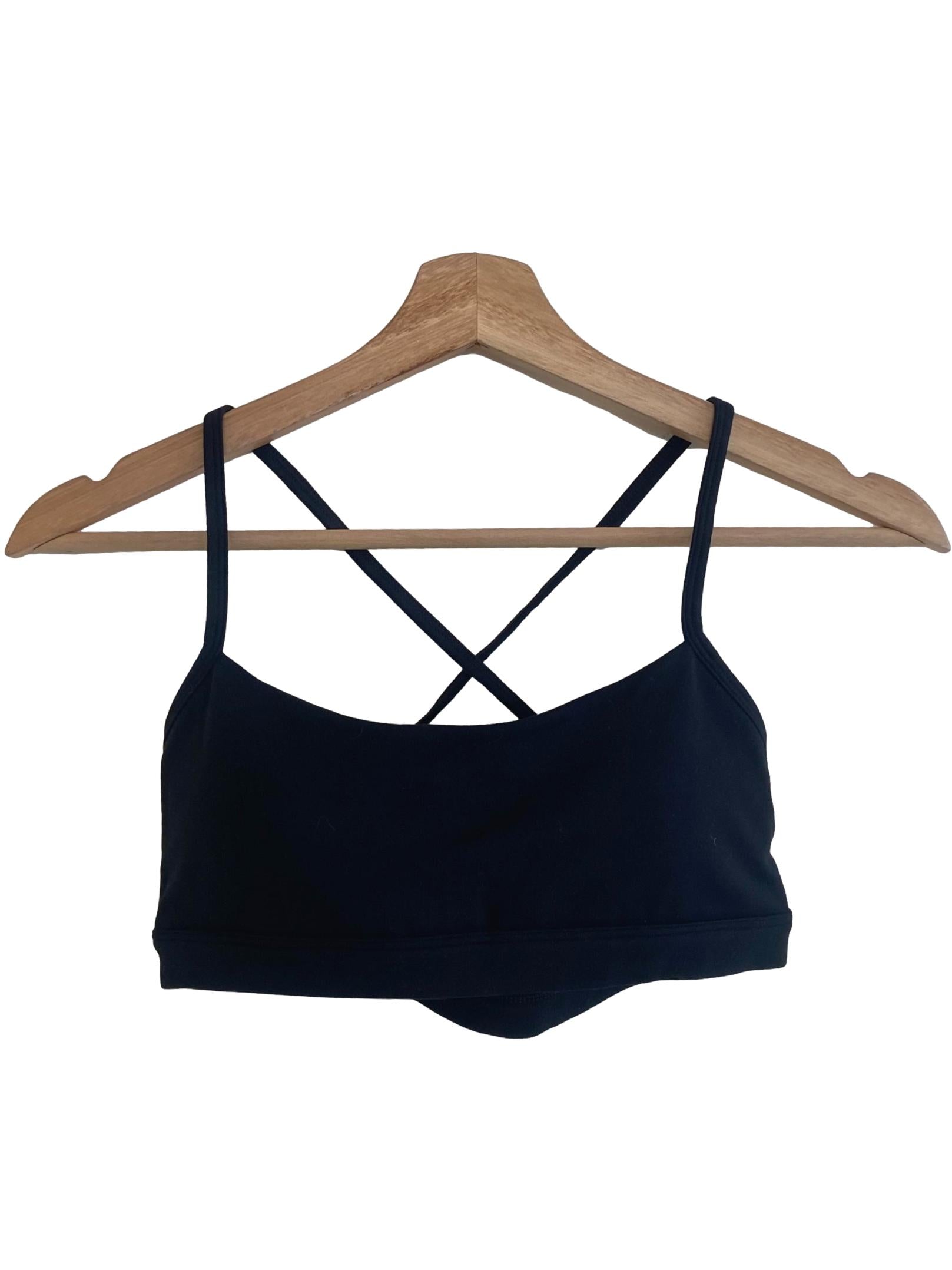 Black Strappy Cropped Sports Bra