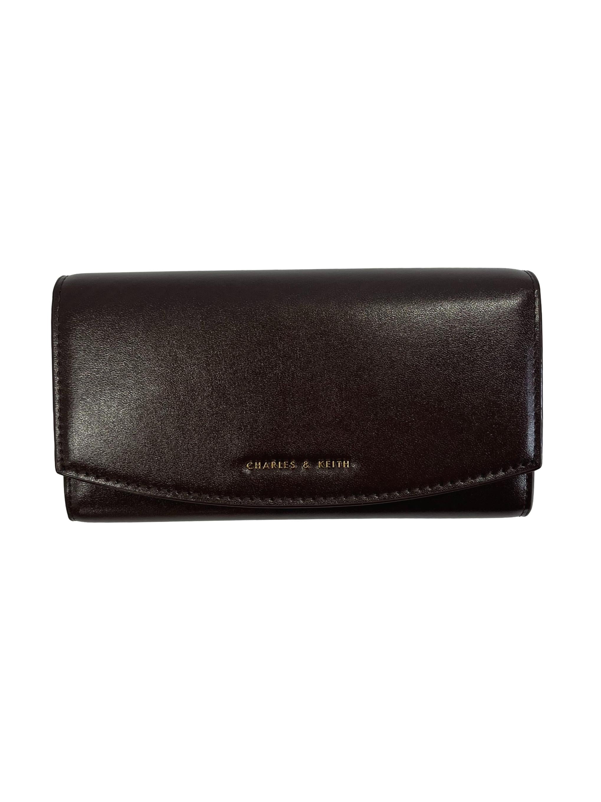 Dark Oak Front Flap Long Wallet