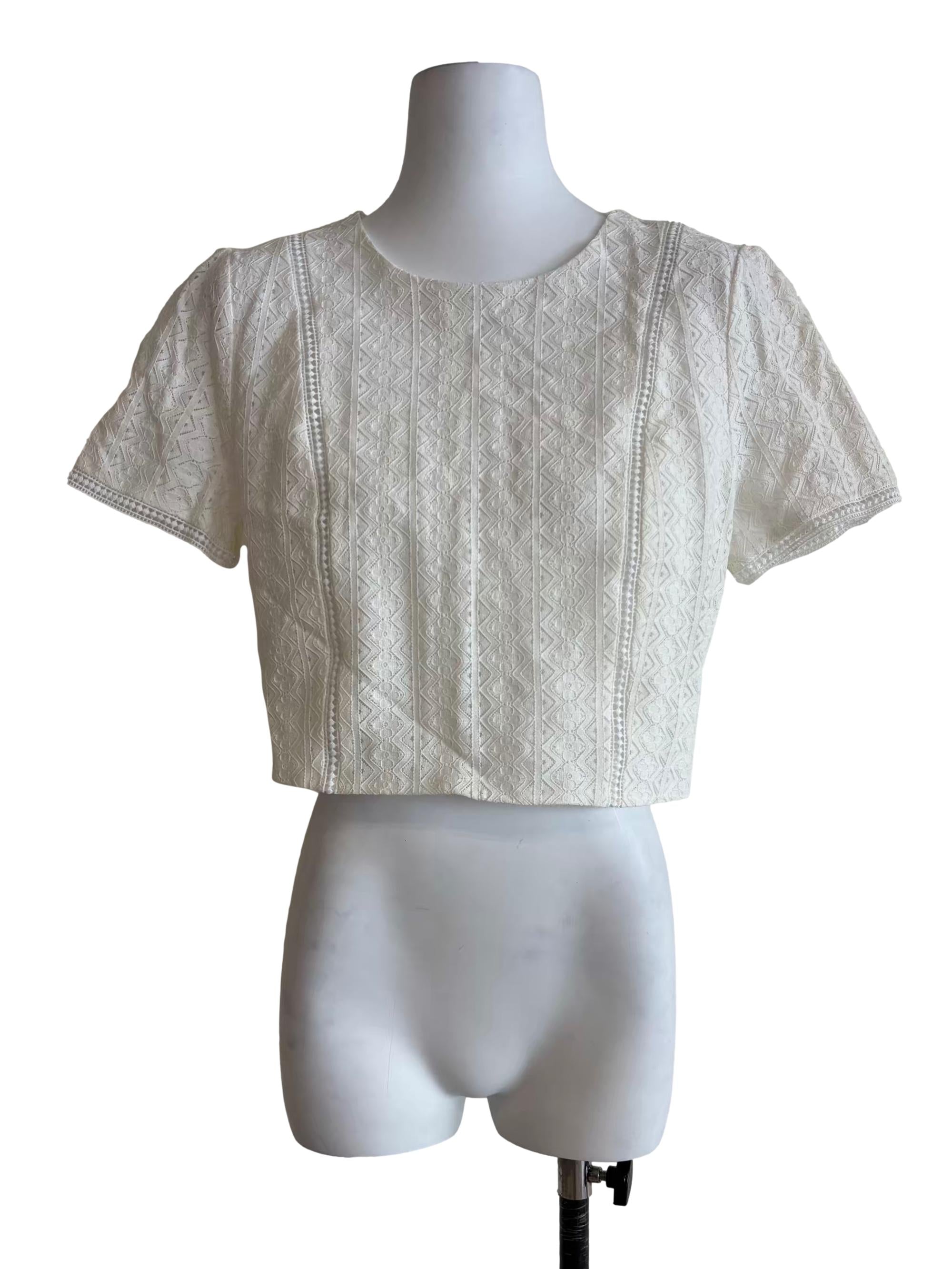 Ivory White Embroidered Top