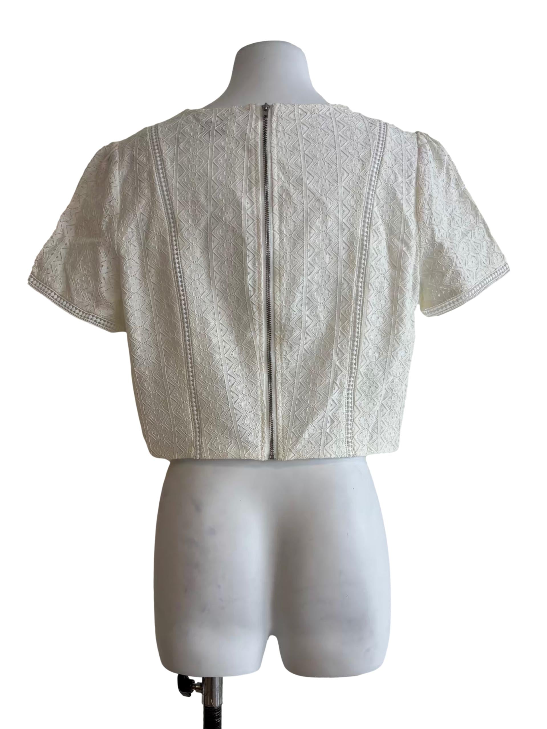Ivory White Embroidered Top