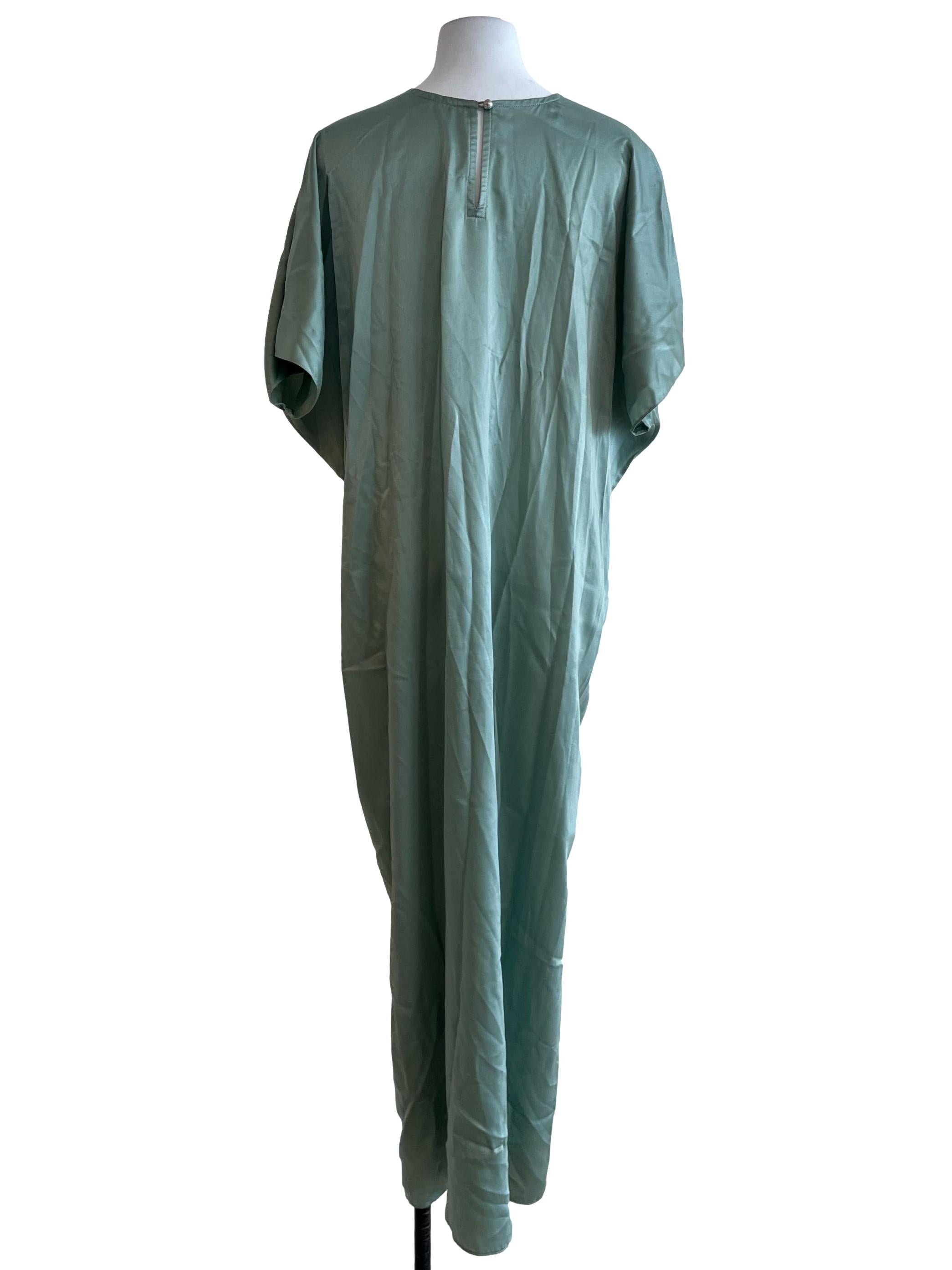 Sage Green V-Neckline Kaftan Dress