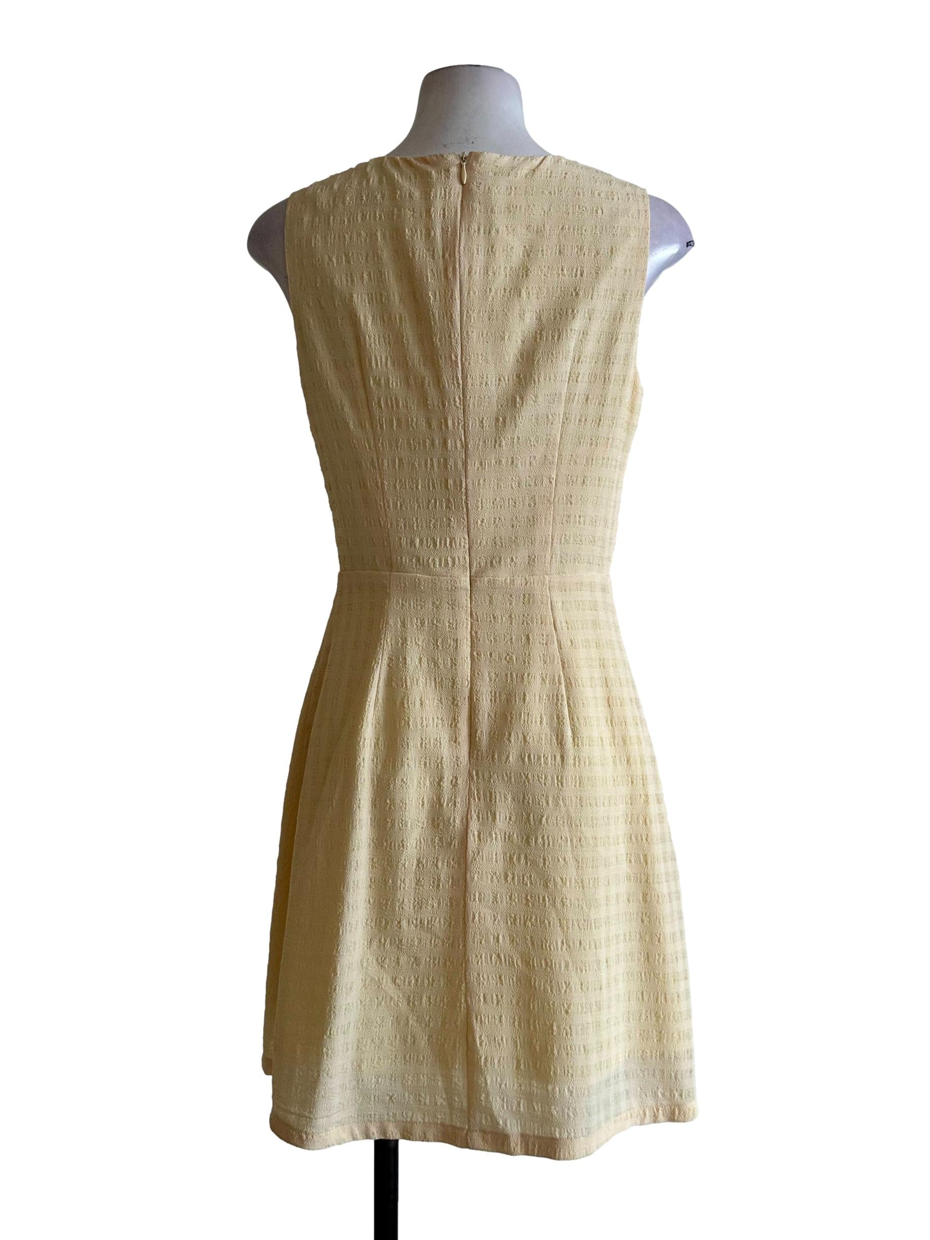 Lemon Yellow Textured Mini Dress