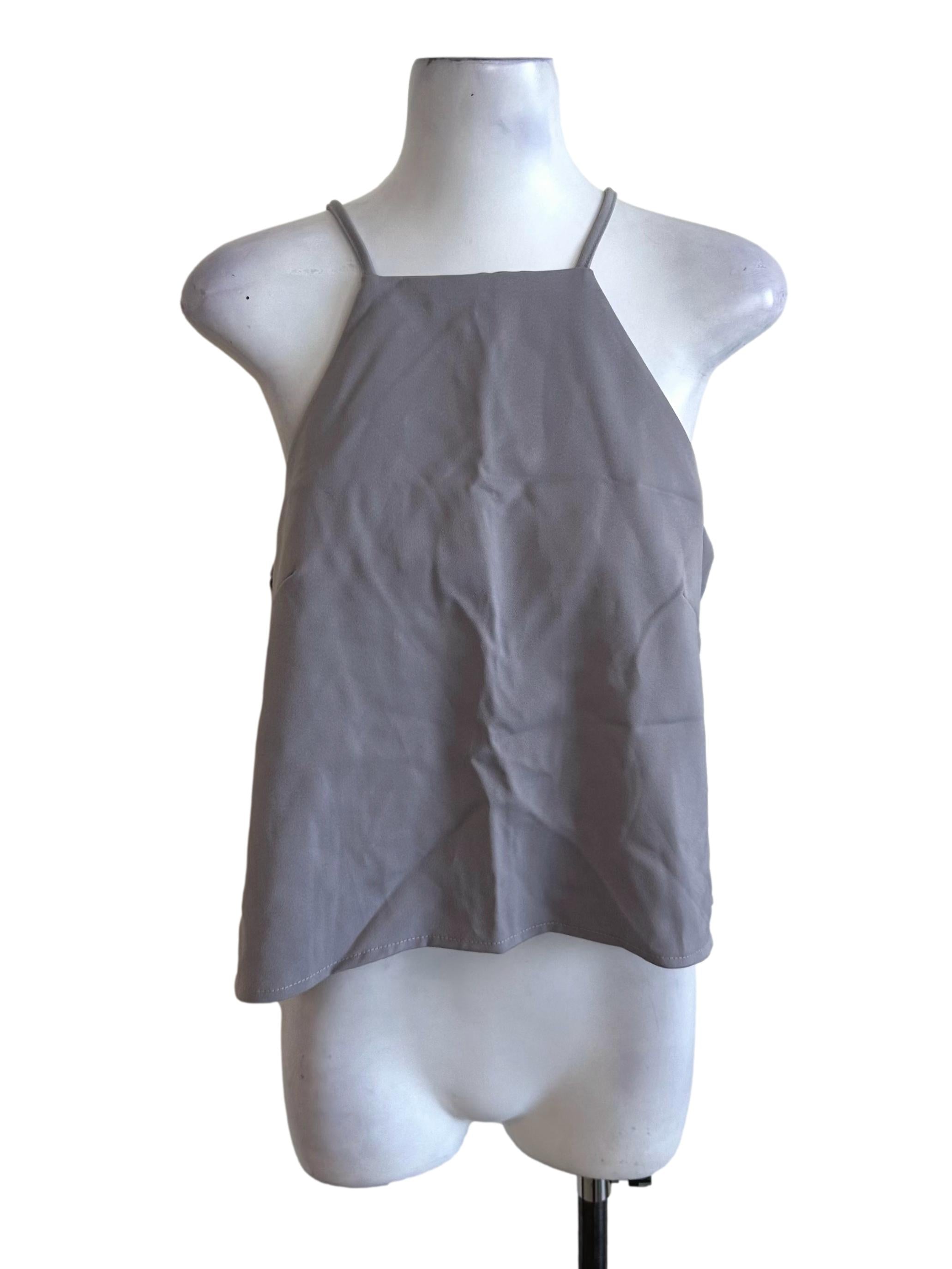 Cloud Grey Casual Halter Top