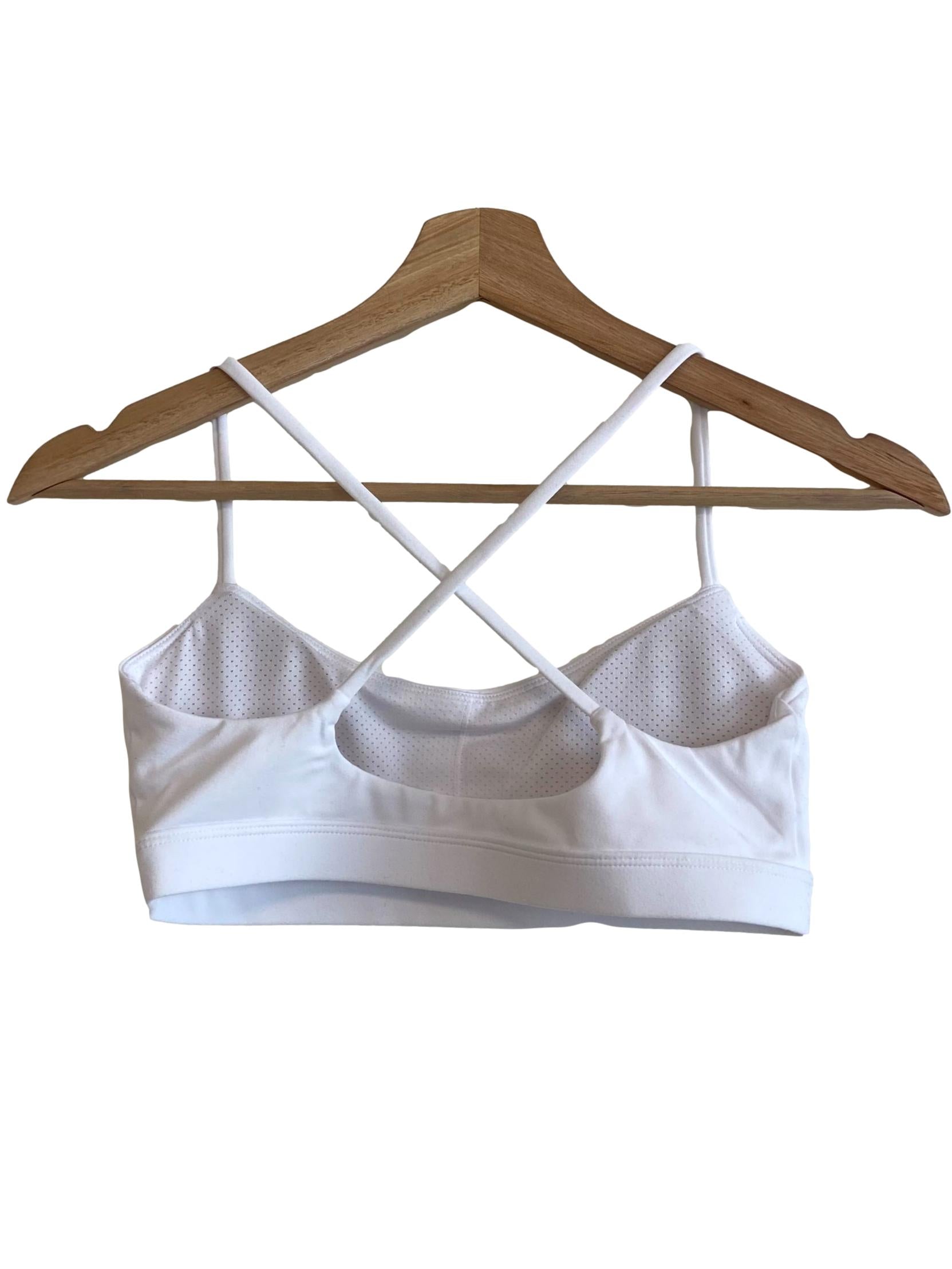 White Strappy Cropped Sports Bra