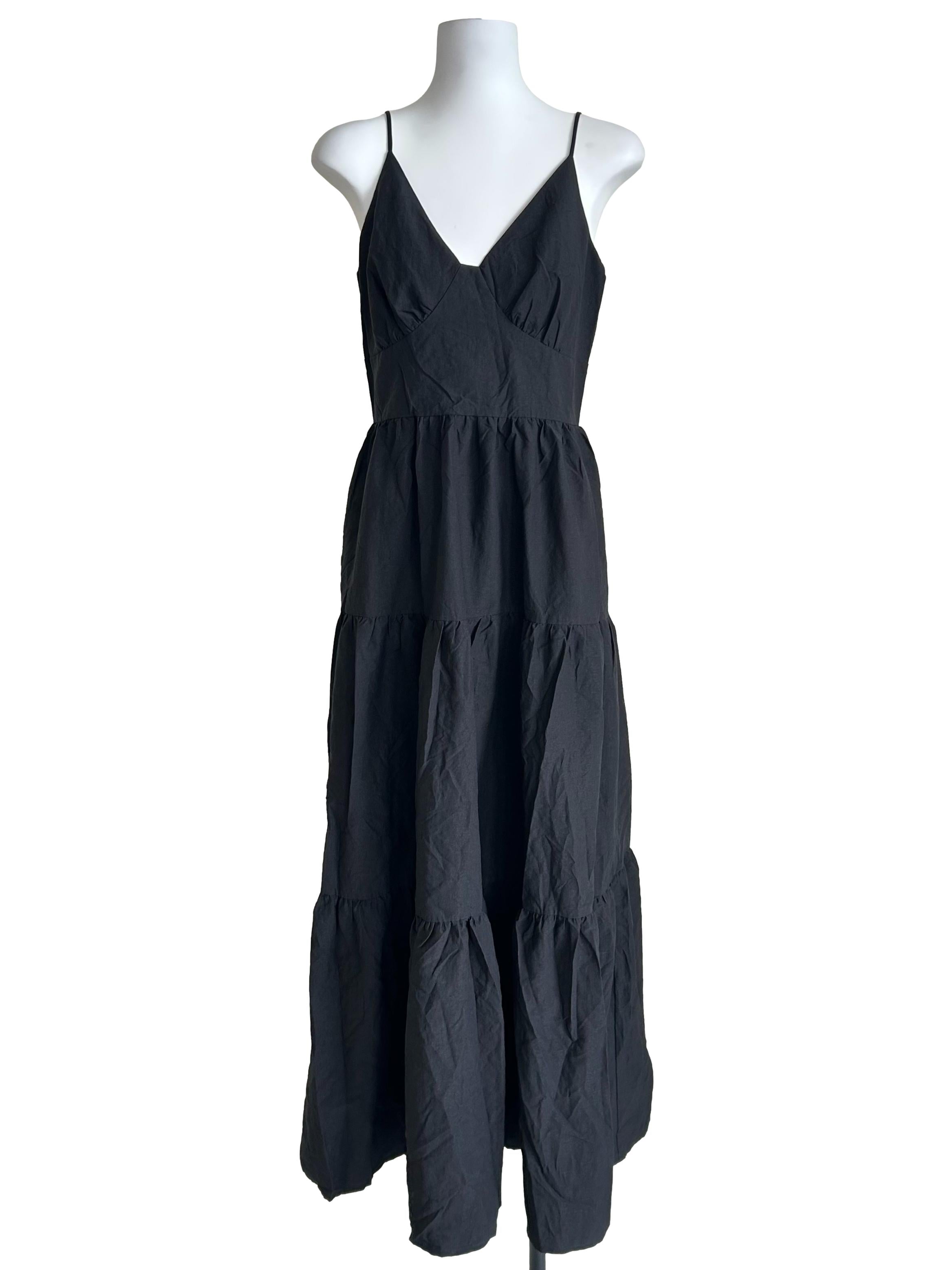 Black Cami Tiered Maxi Dress