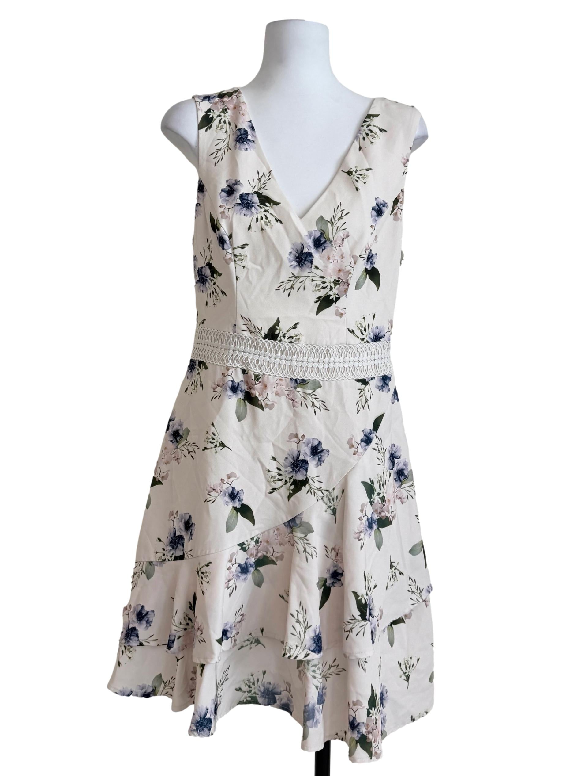 Egg Shell White Fit And Flare Dress