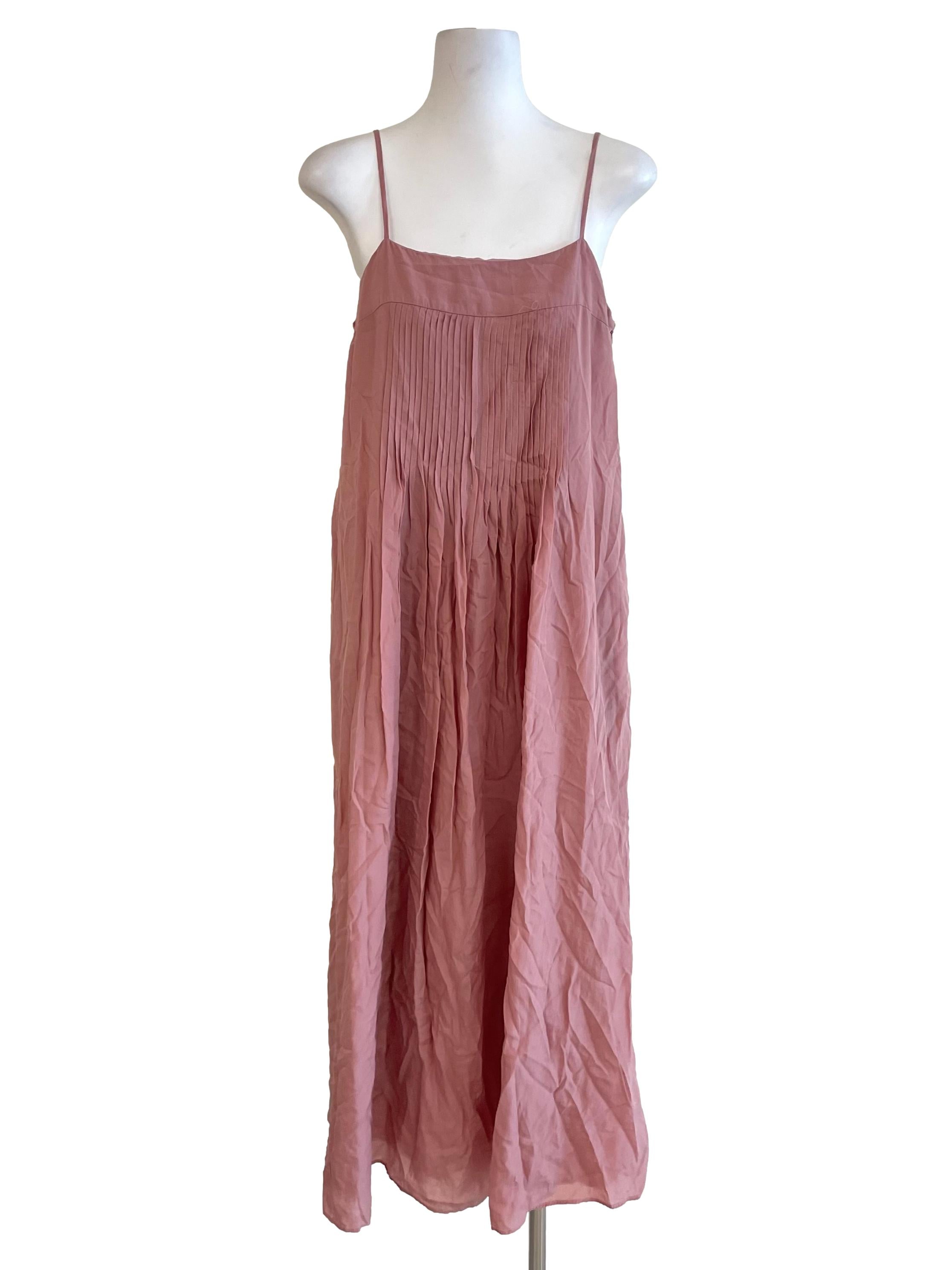 Warm Pink Pleated Cami Dress OSN