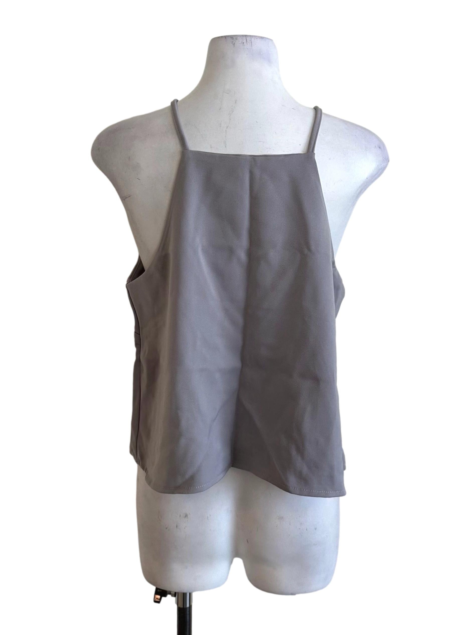 Cloud Grey Casual Halter Top
