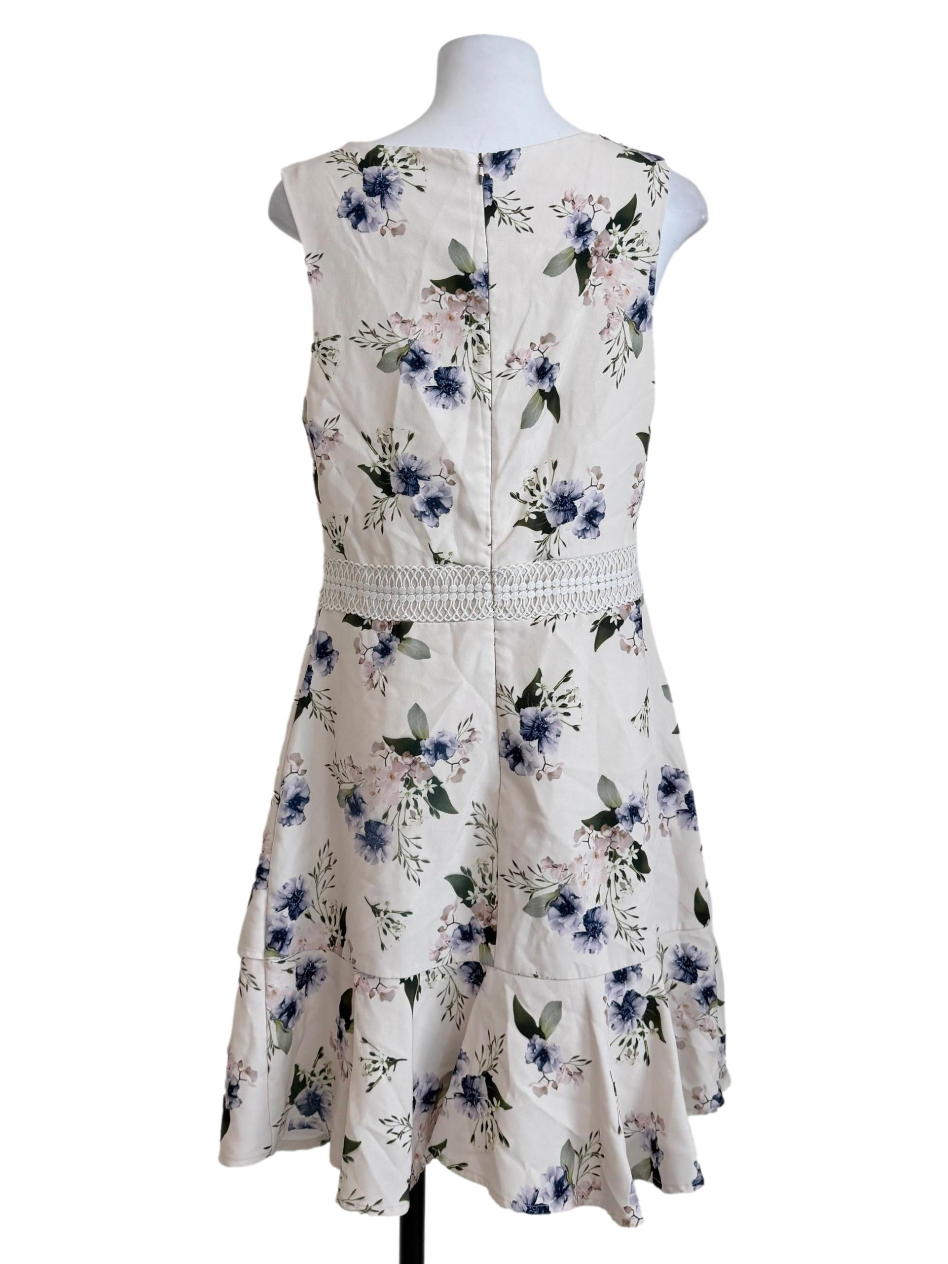 Egg Shell White Fit And Flare Dress