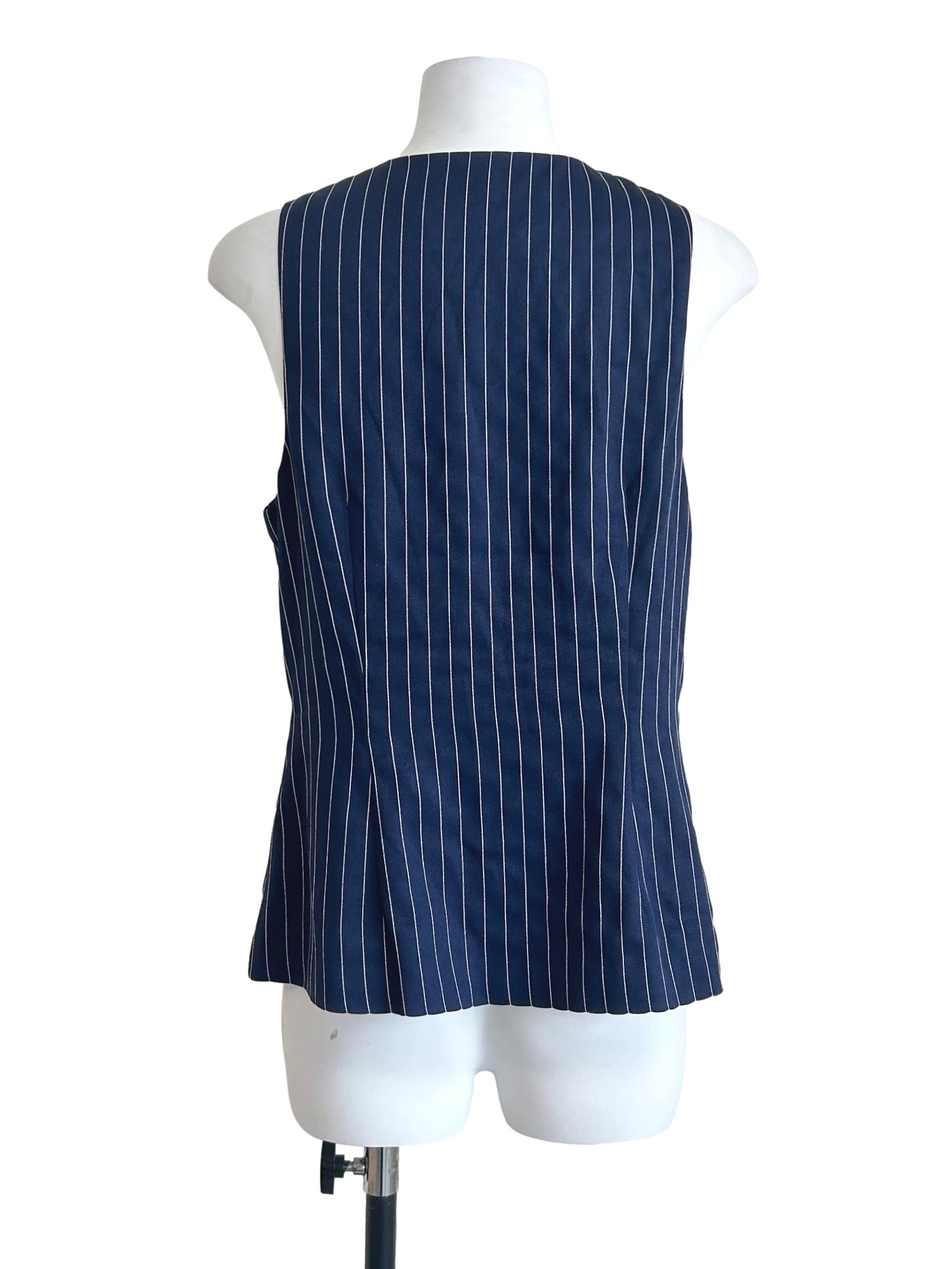 Navy Blue Pinstripe Vest
