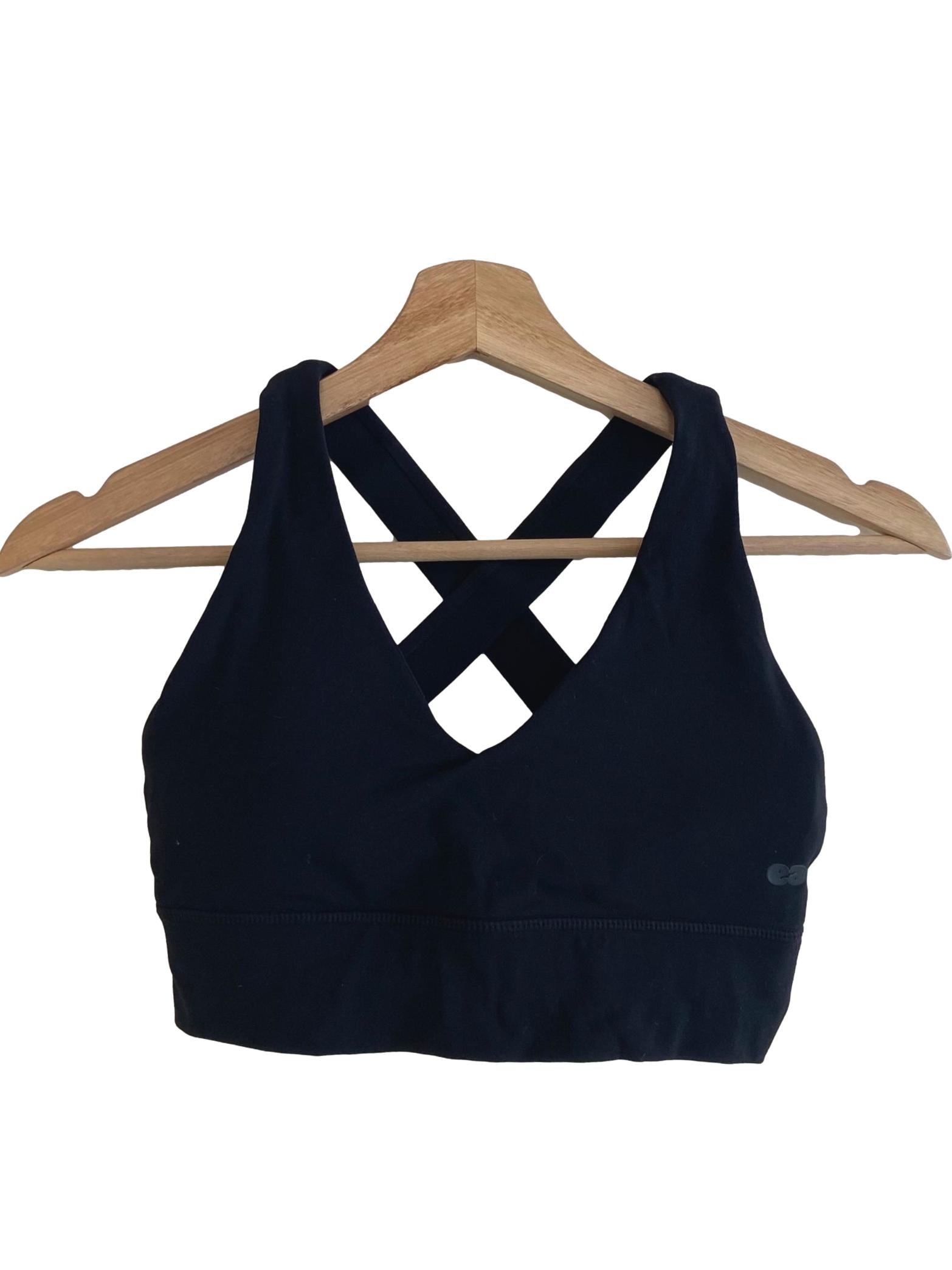 Black Cross Back Sports Bra