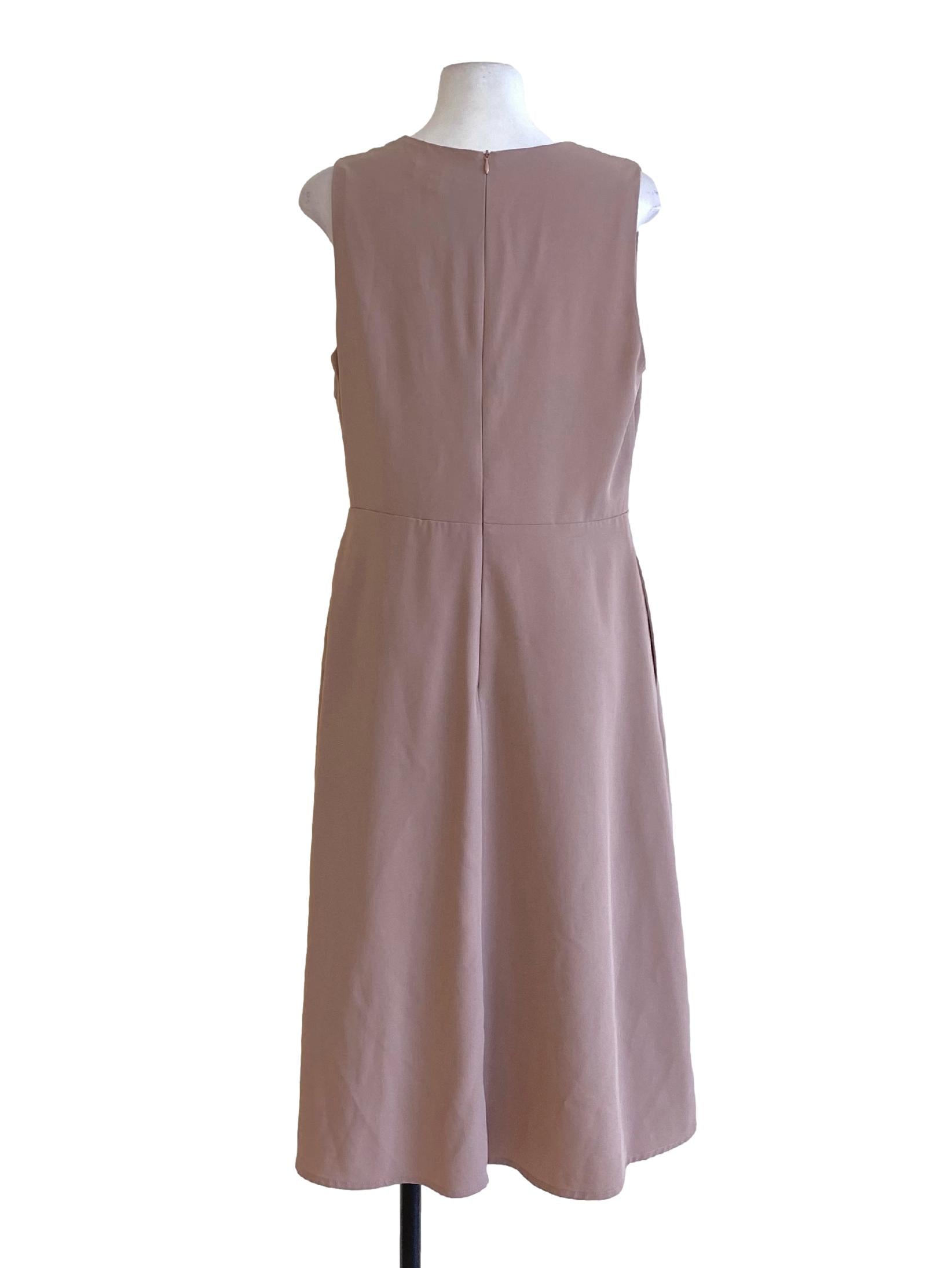 Dusty Brown V-Neck Sleeveless Loose Dress LB