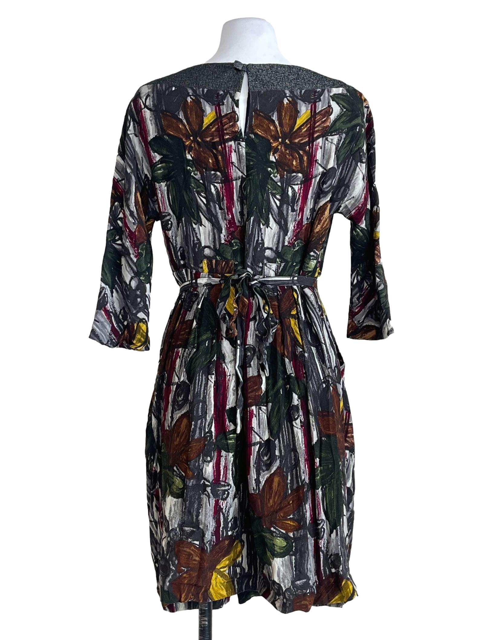 Slate Grey Halter Long Sleeve A-Line Dress
