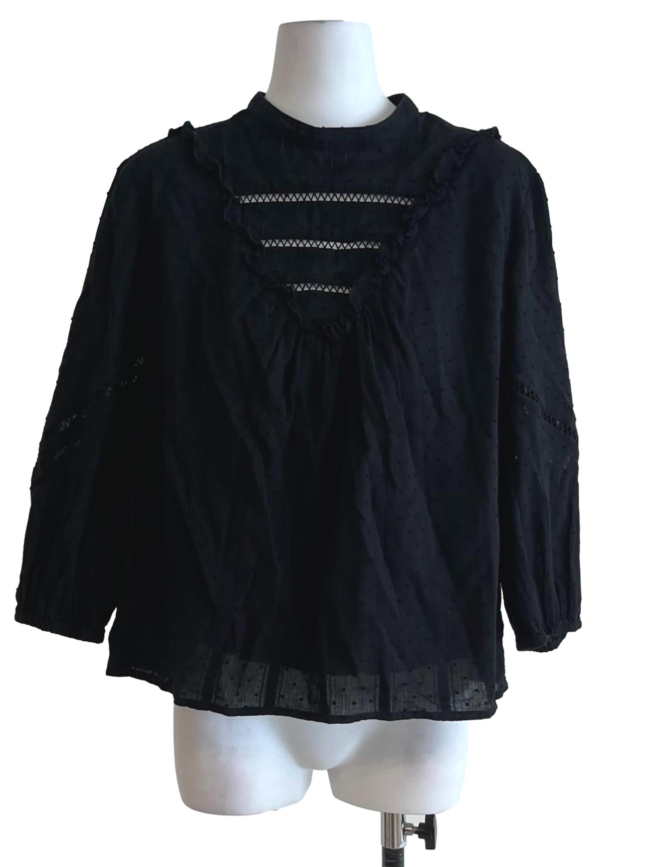 Black Jewel Neckline Blouse