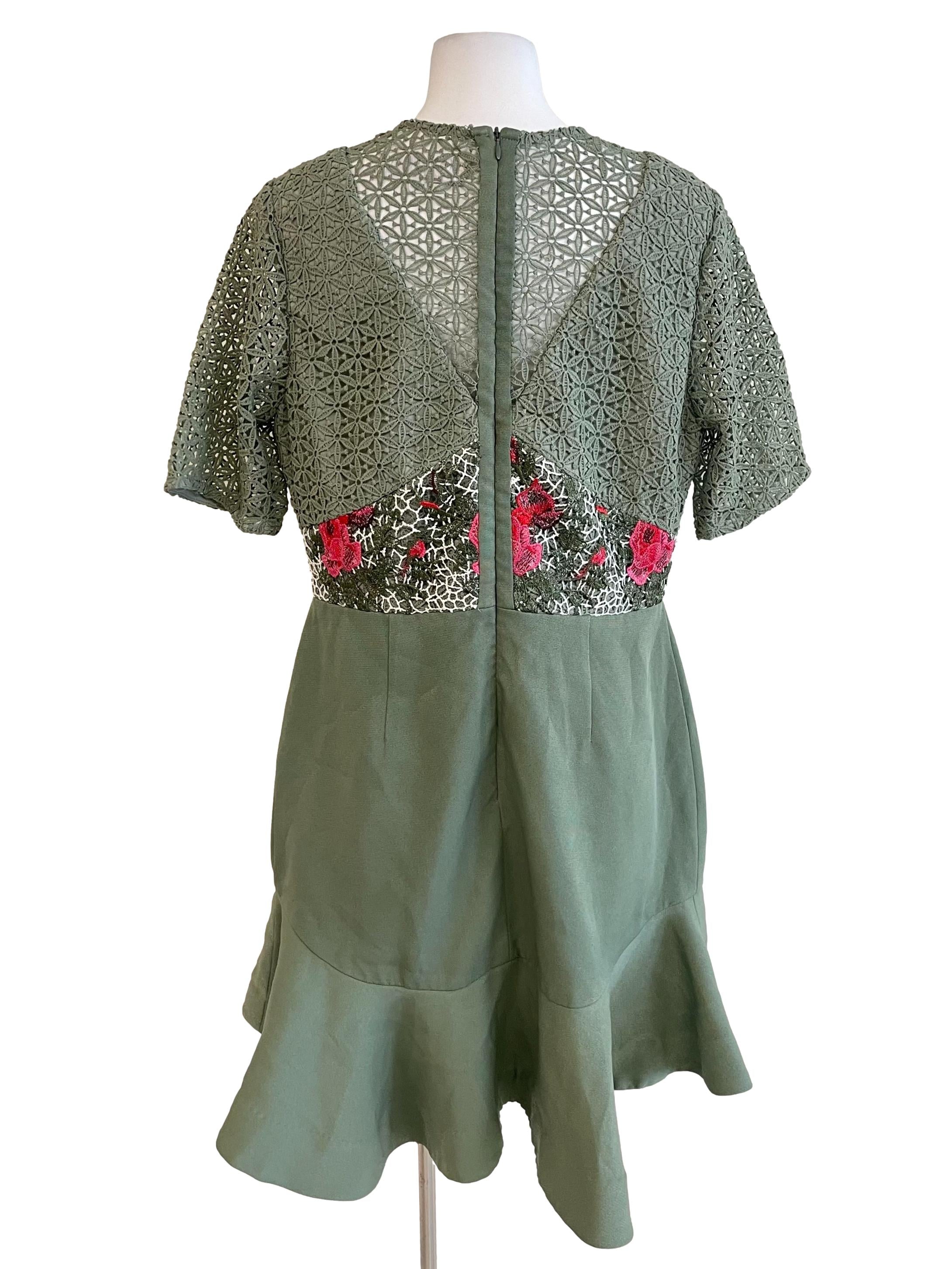 Ash Pear Embroidery Bias Dress